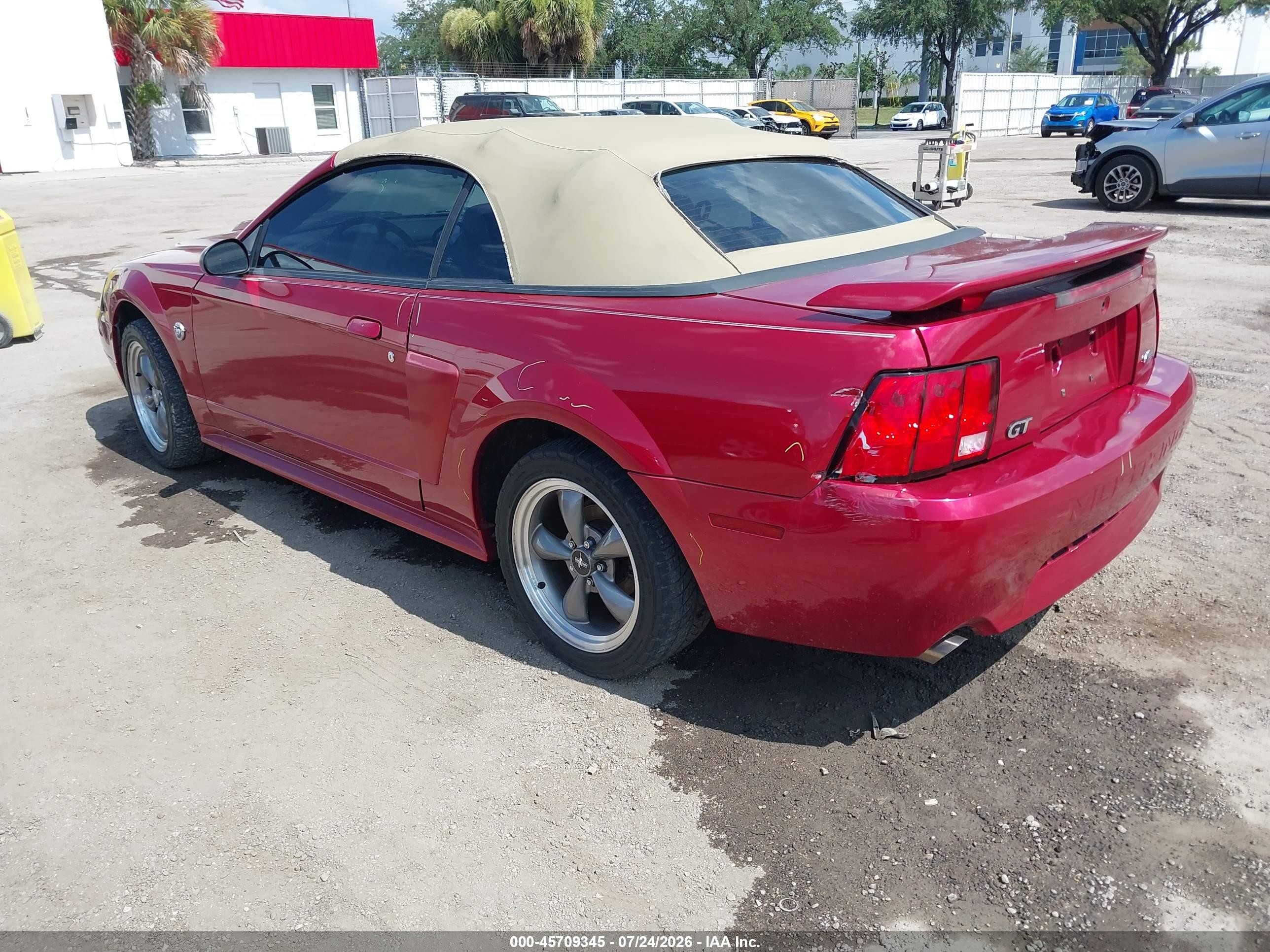 2004 Ford Mustang Gt Red vin: 1FAFP45X04F189406