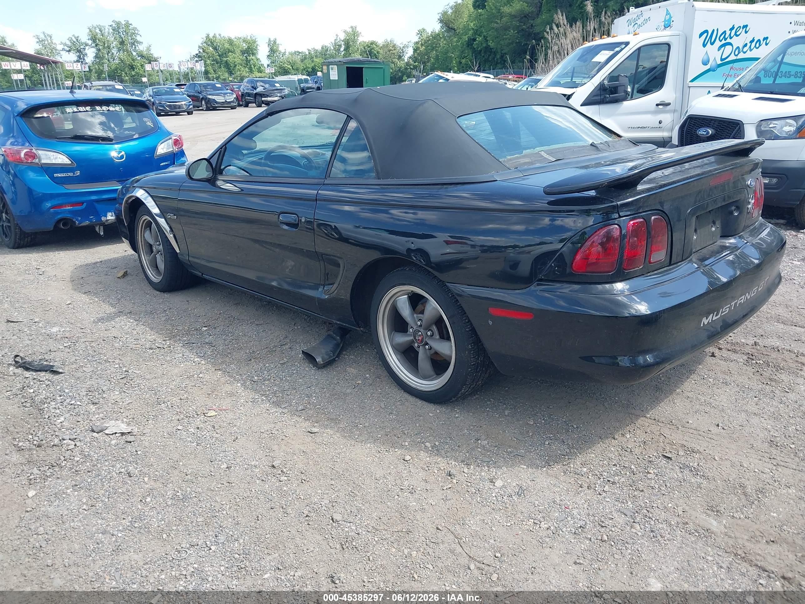 1998 Ford Mustang Gt Black vin: 1FAFP45X0WF123506