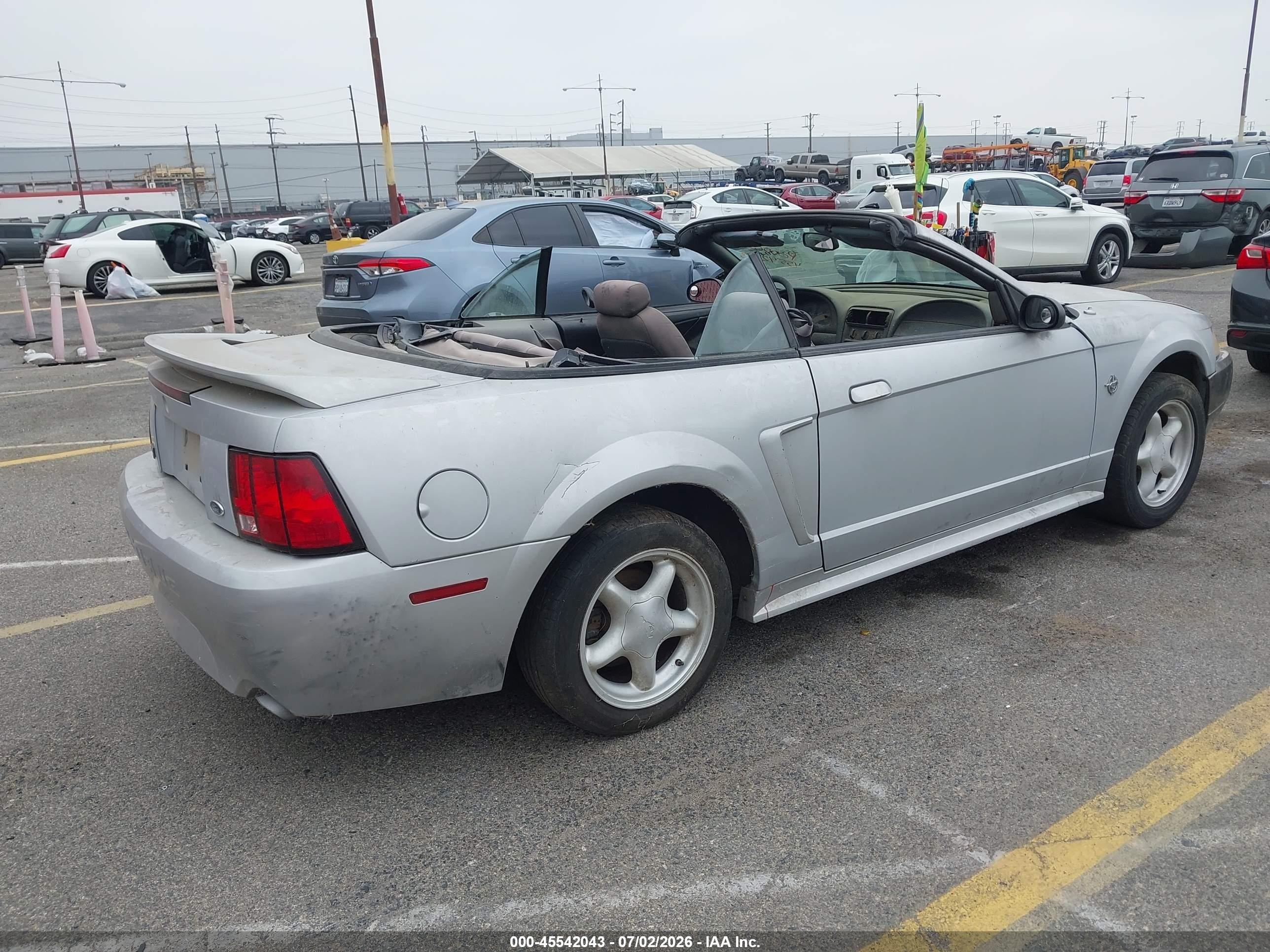 1999 Ford Mustang Gt Silver vin: 1FAFP45X0XF155695