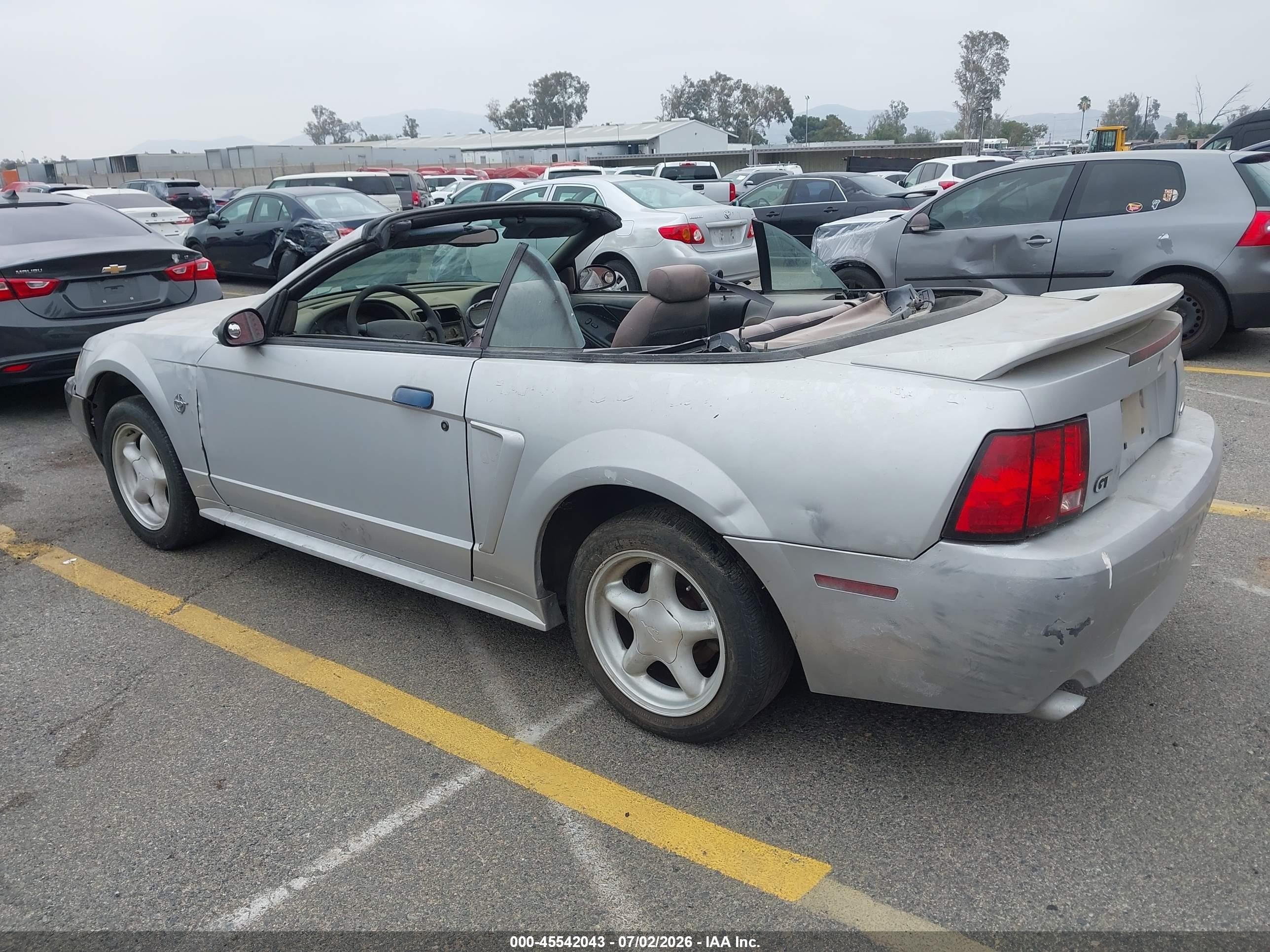 1999 Ford Mustang Gt Silver vin: 1FAFP45X0XF155695