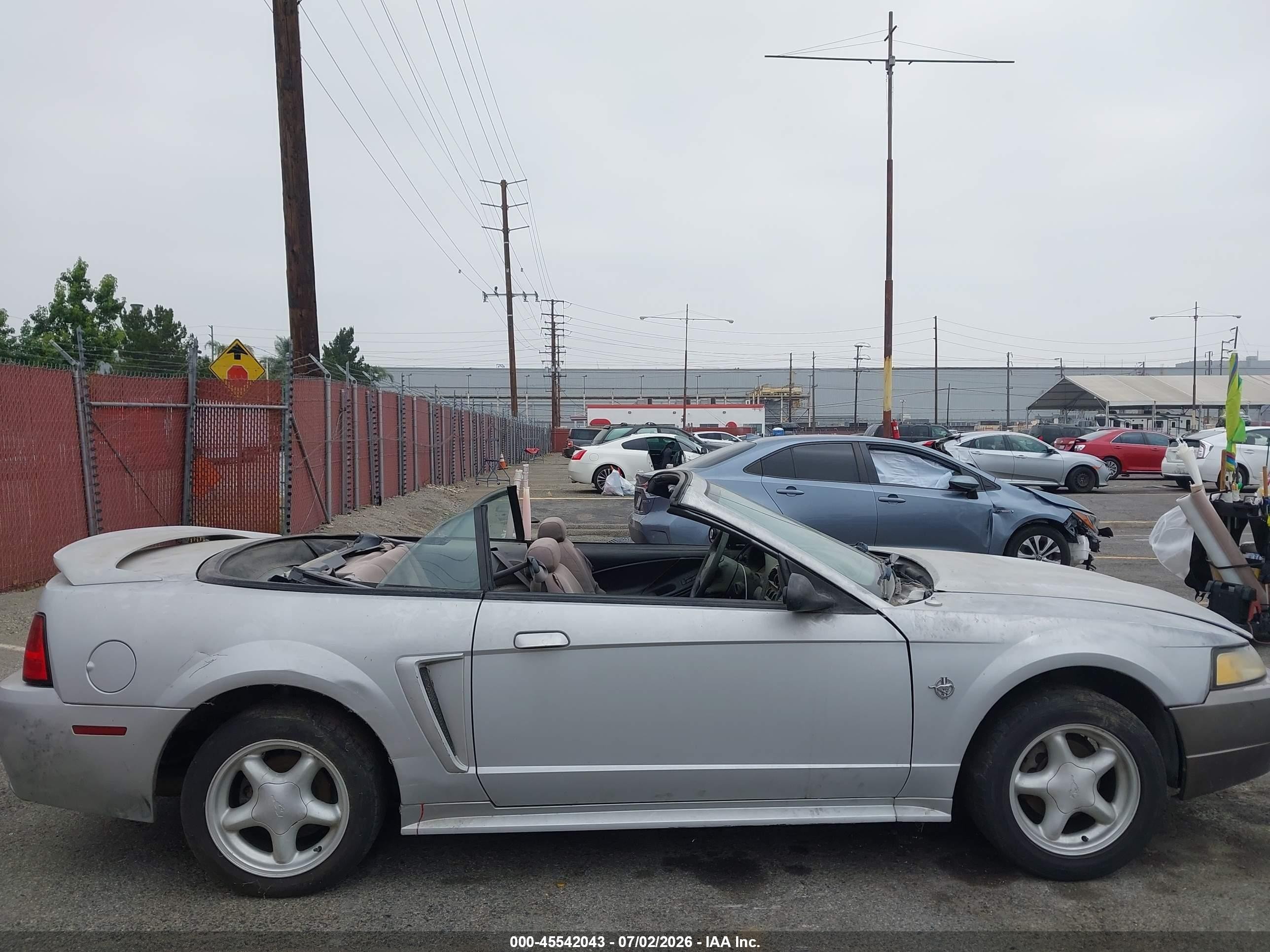 1999 Ford Mustang Gt Silver vin: 1FAFP45X0XF155695