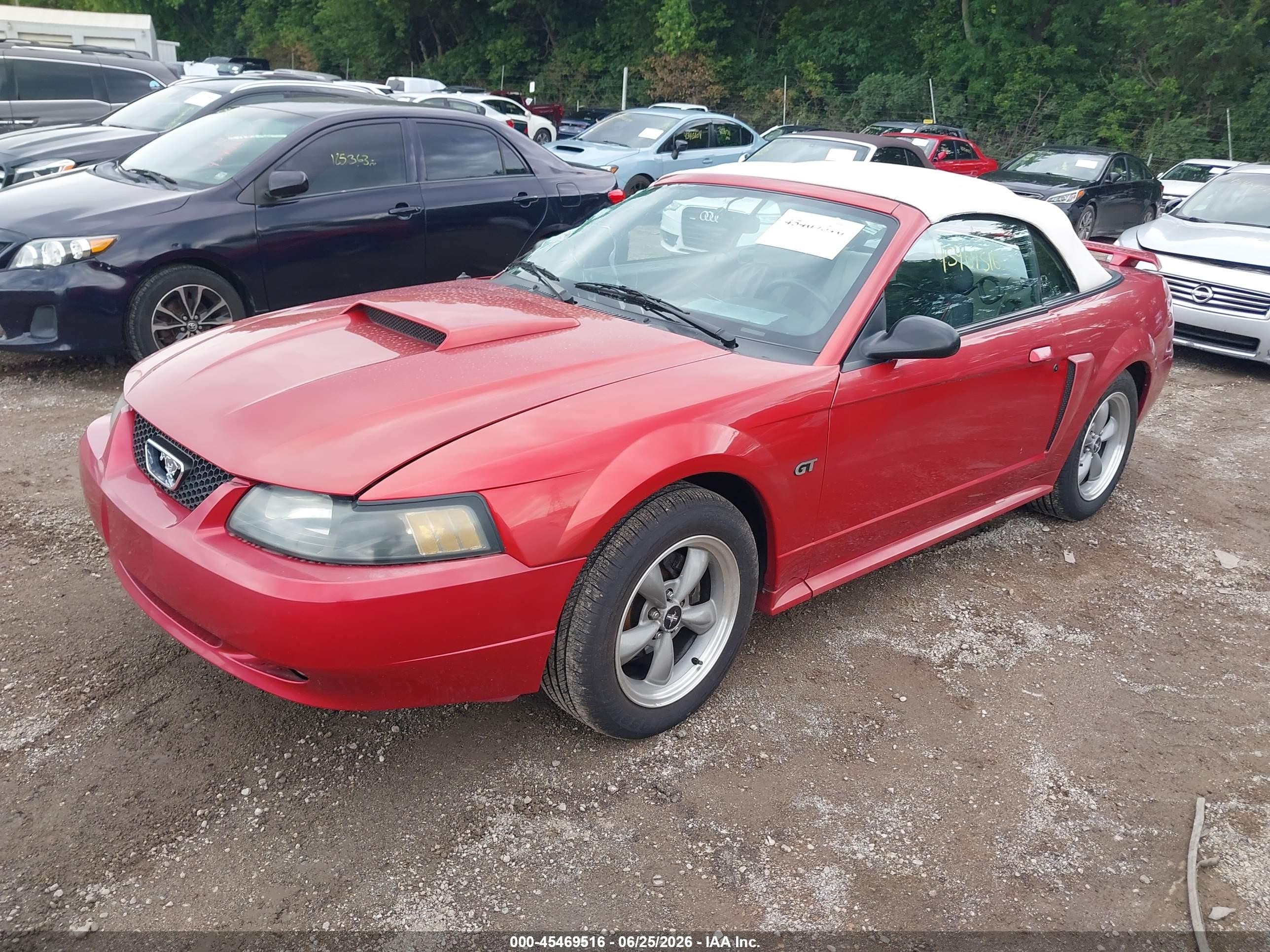 2001 Ford Mustang Gt Red vin: 1FAFP45X11F195212