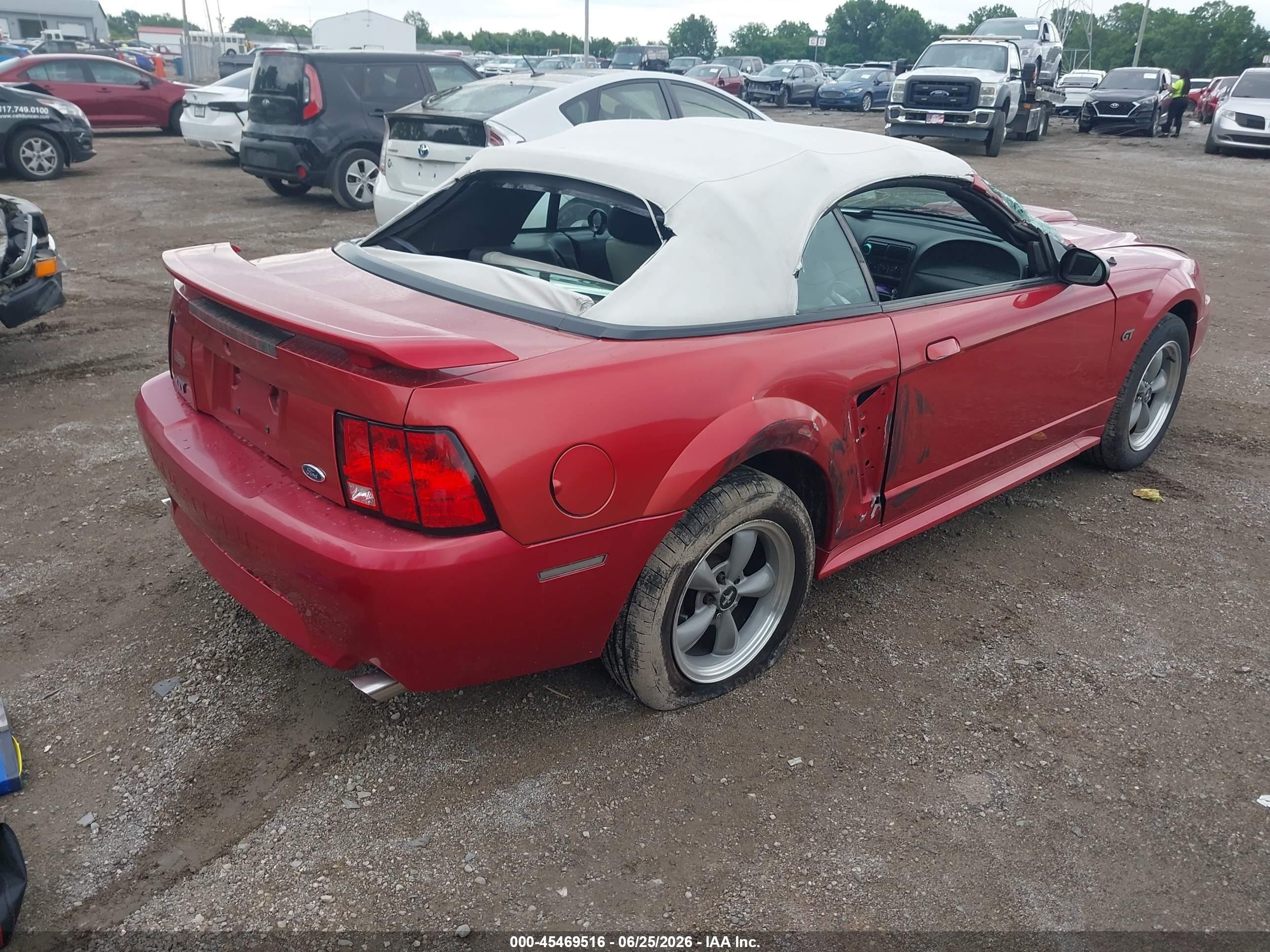 2001 Ford Mustang Gt Red vin: 1FAFP45X11F195212