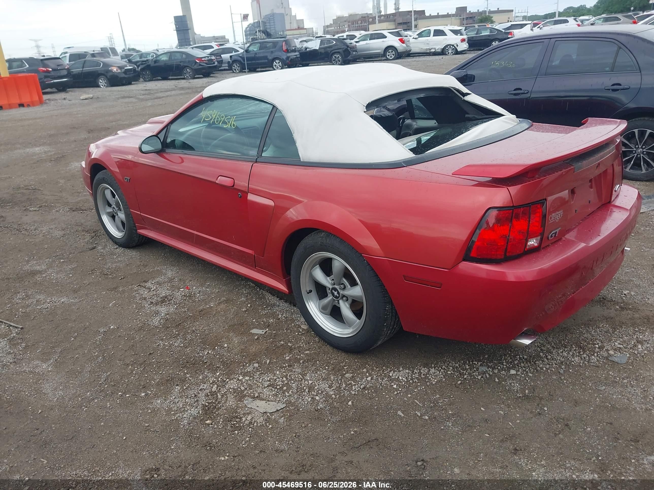 2001 Ford Mustang Gt Red vin: 1FAFP45X11F195212