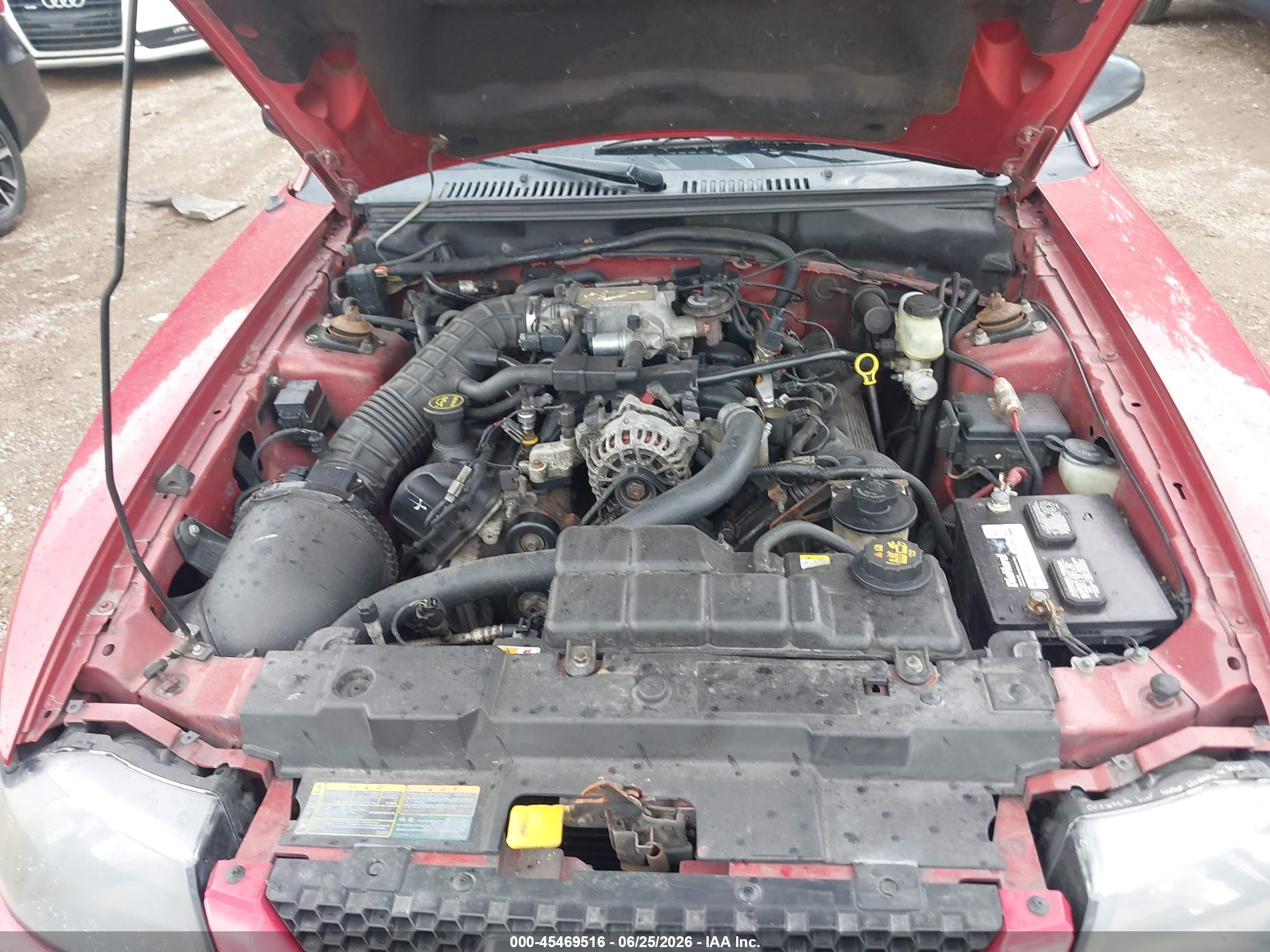 2001 Ford Mustang Gt Red vin: 1FAFP45X11F195212