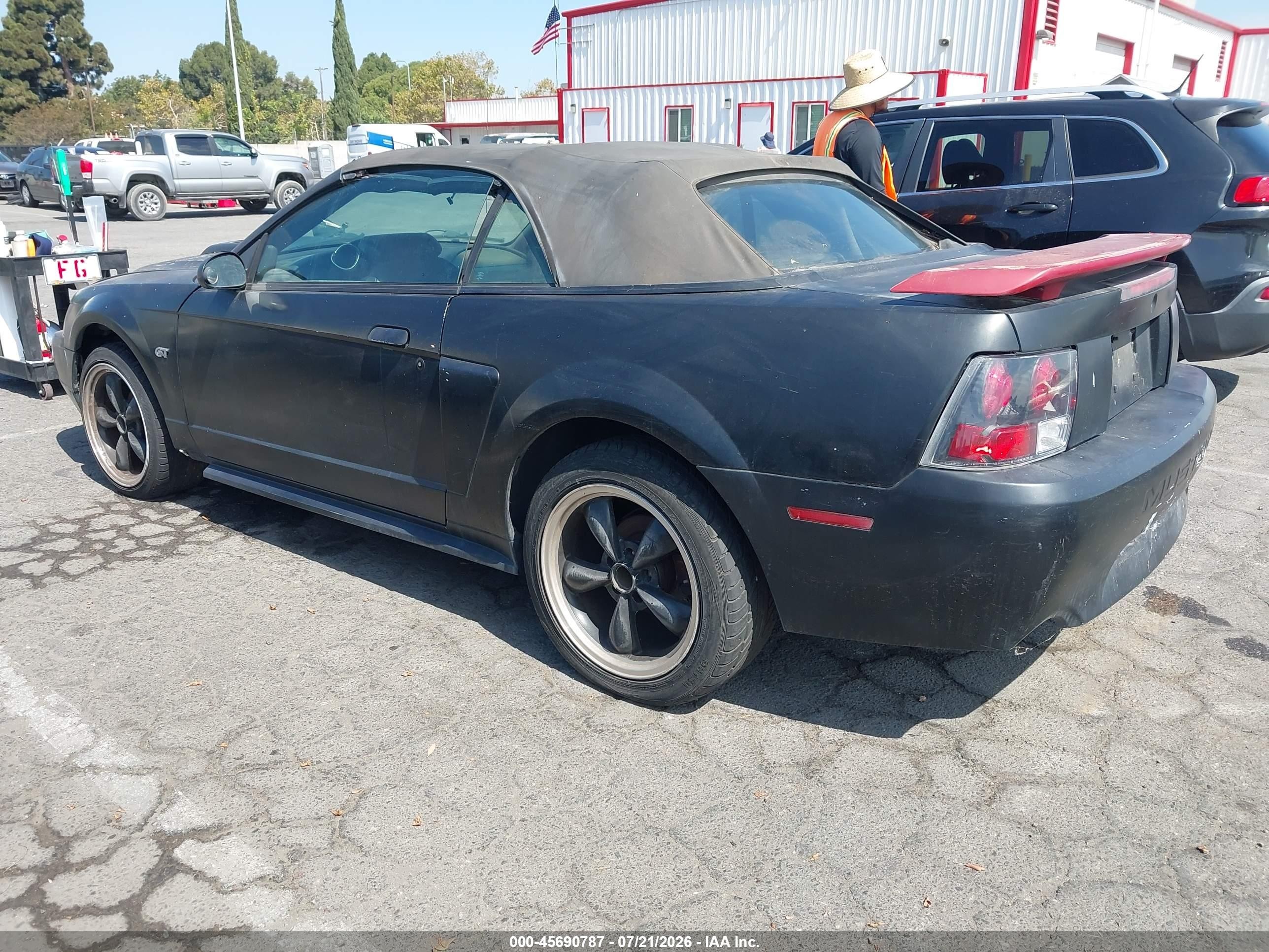 2001 Ford Mustang Gt Black vin: 1FAFP45X11F263718