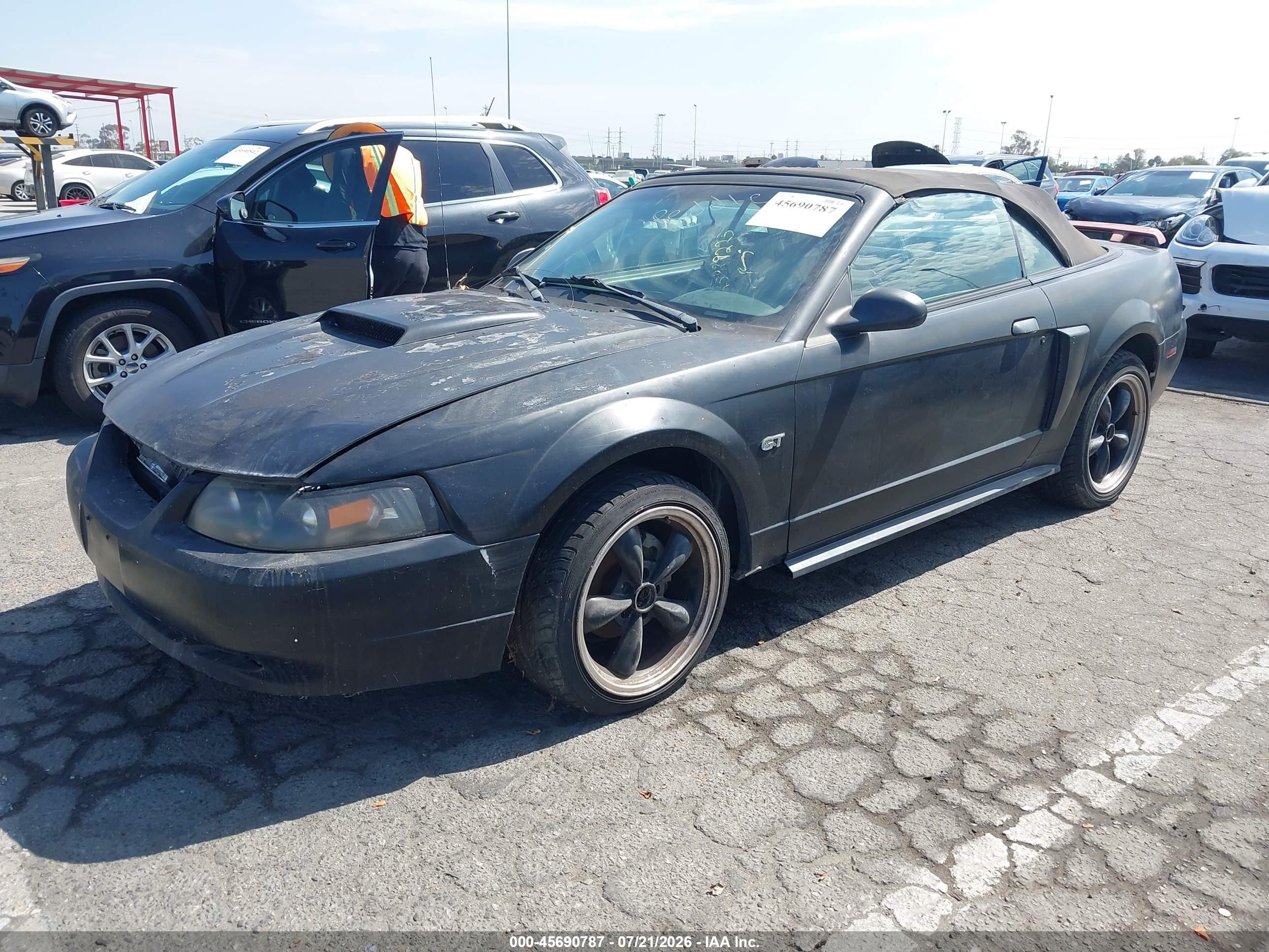 2001 Ford Mustang Gt Black vin: 1FAFP45X11F263718