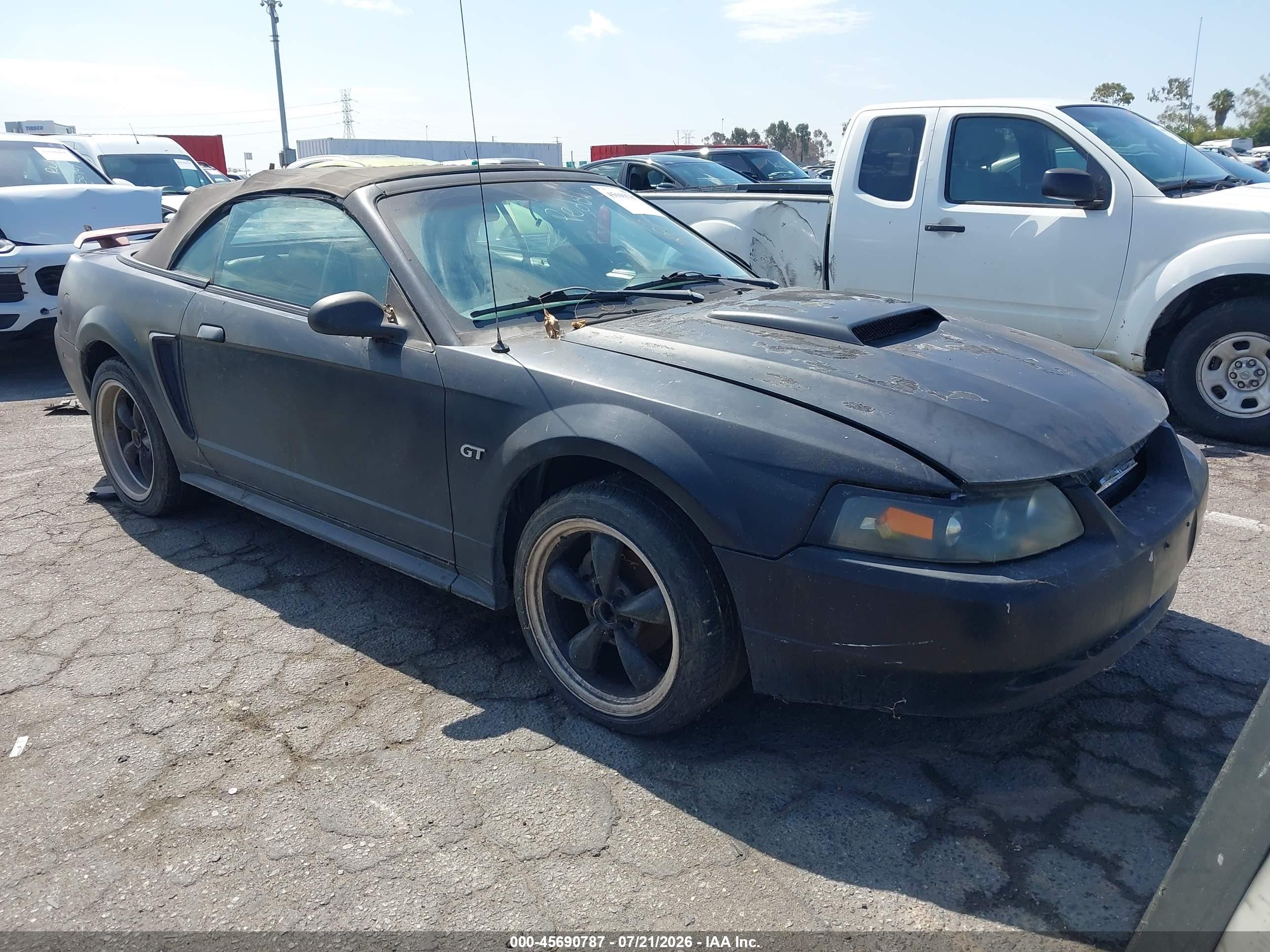 2001 Ford Mustang Gt Black vin: 1FAFP45X11F263718