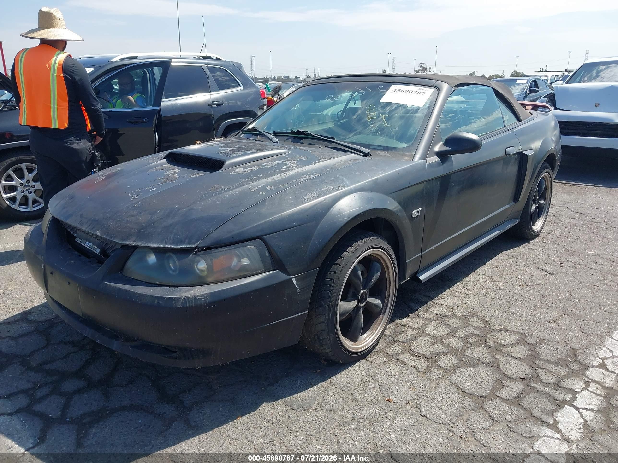 2001 Ford Mustang Gt Black vin: 1FAFP45X11F263718