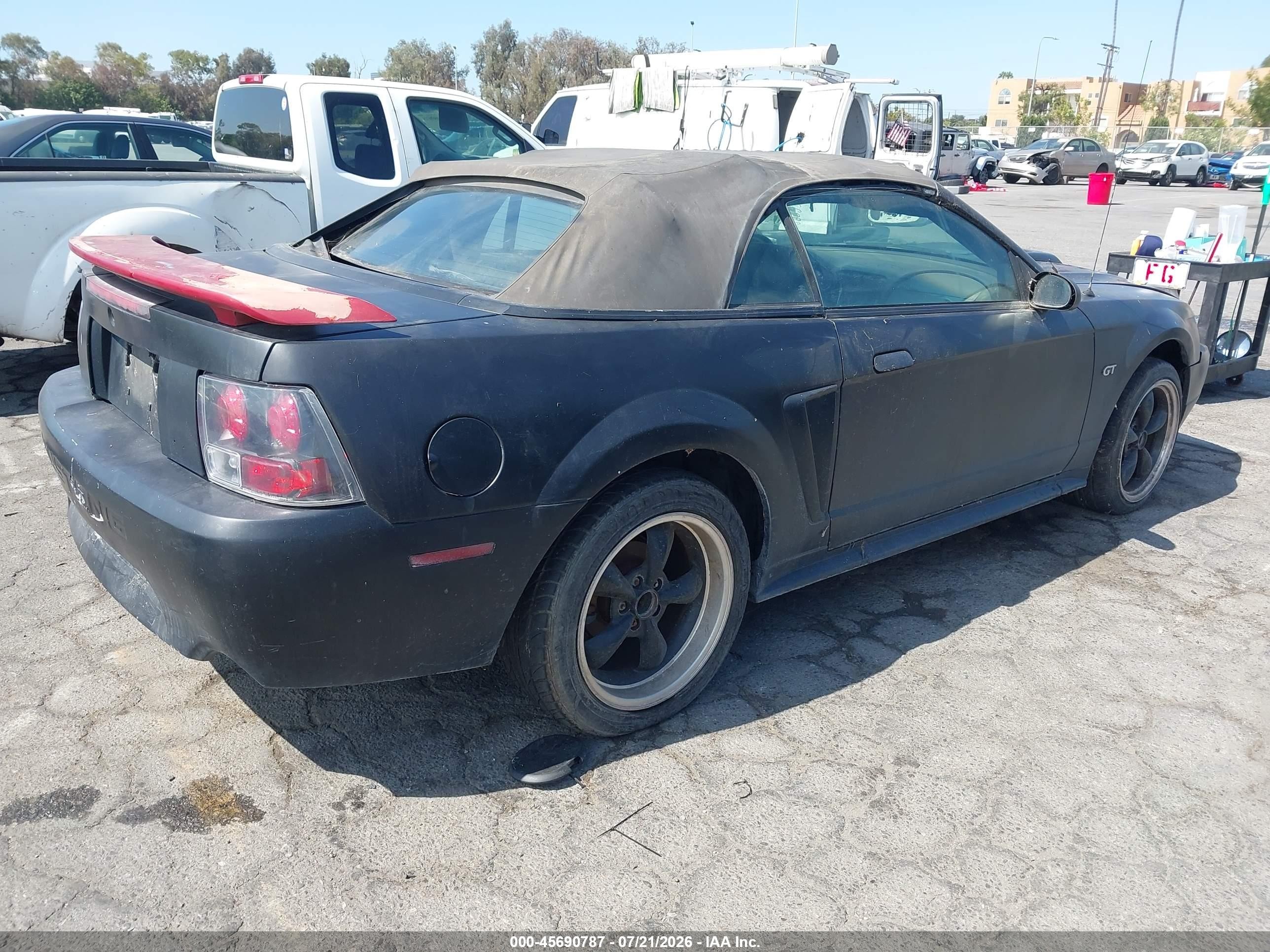 2001 Ford Mustang Gt Black vin: 1FAFP45X11F263718