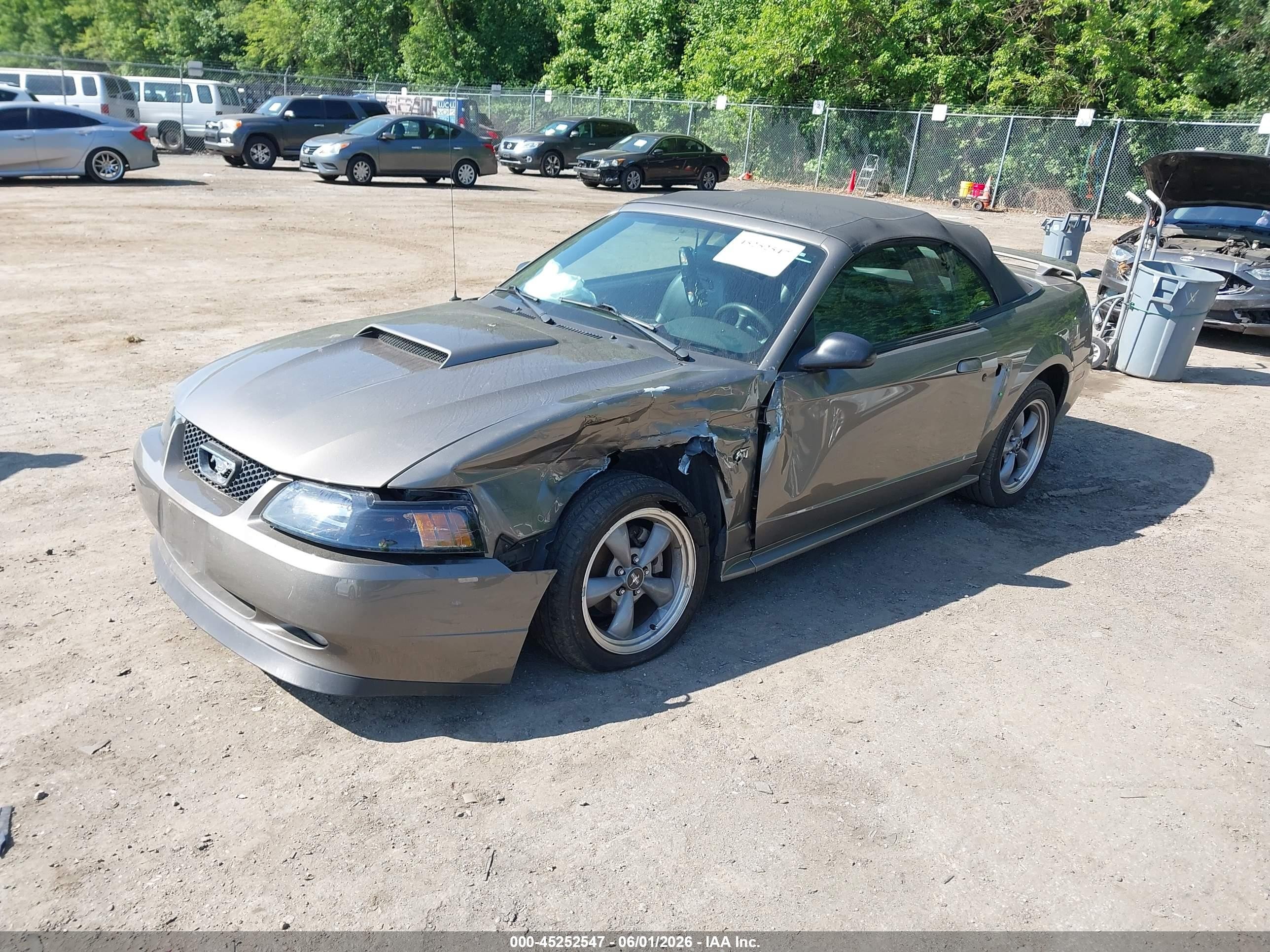 2002 Ford Mustang Gt Gray vin: 1FAFP45X12F182929