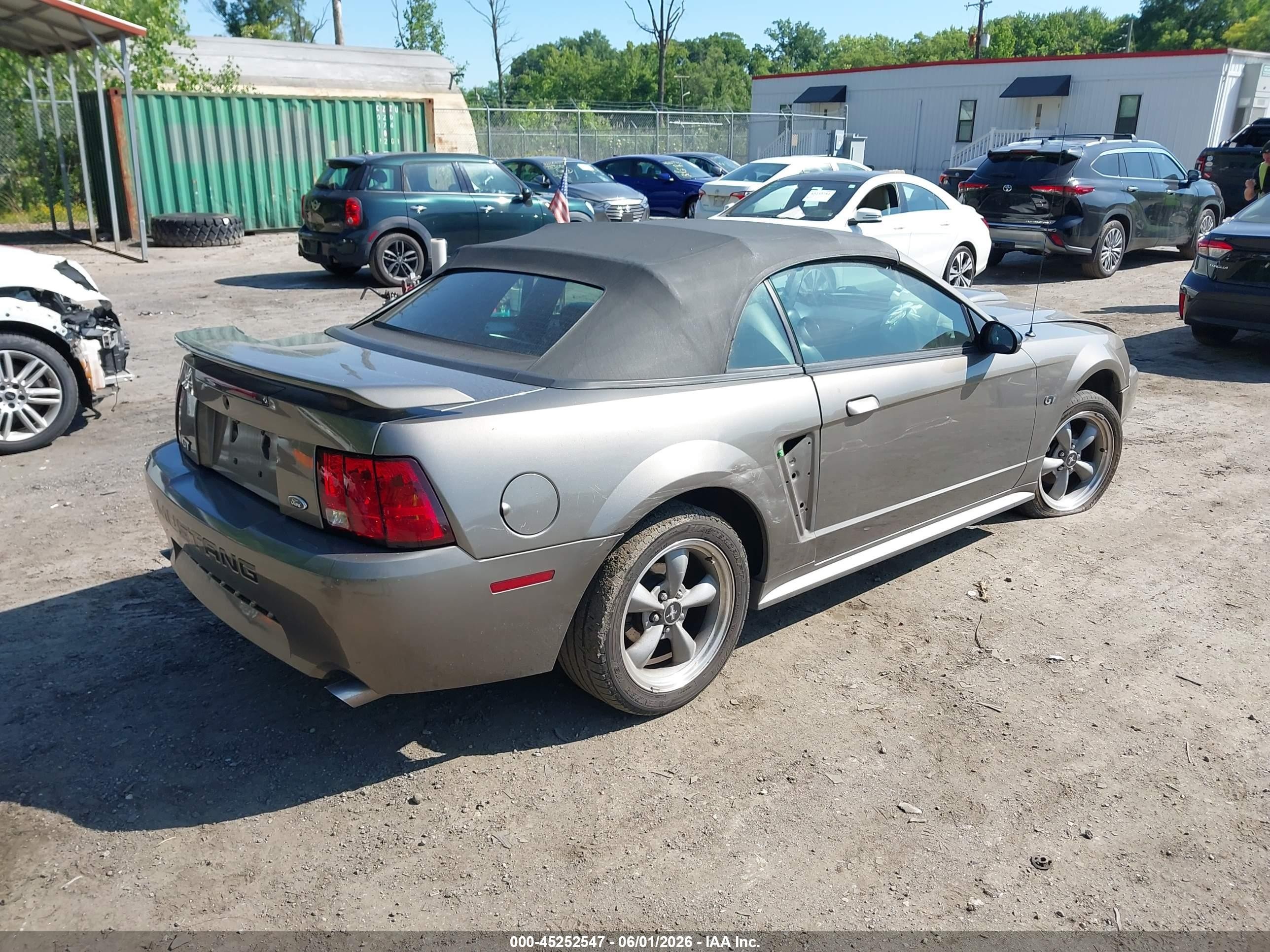 2002 Ford Mustang Gt Gray vin: 1FAFP45X12F182929