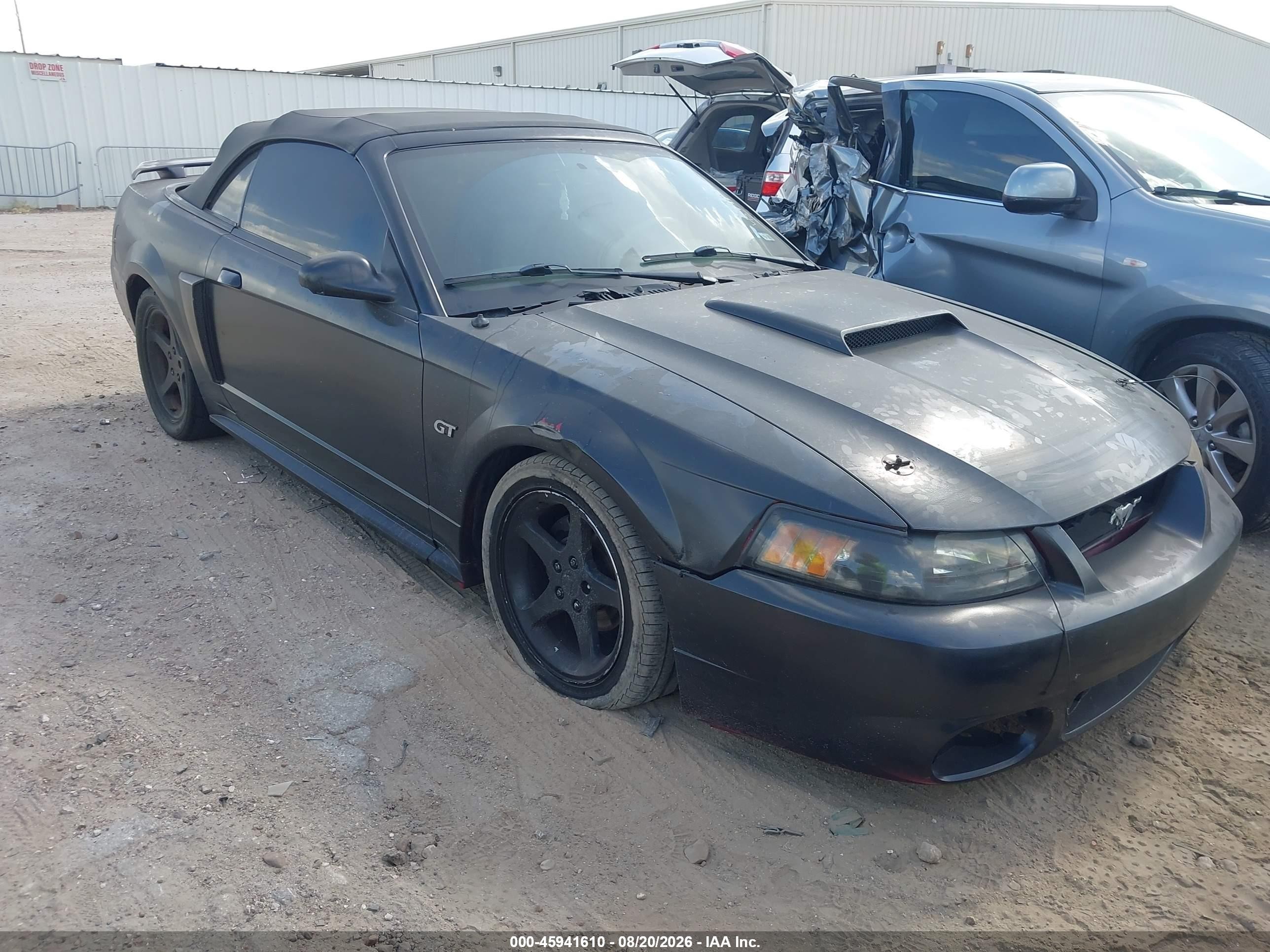 2003 Ford Mustang Gt Black vin: 1FAFP45X13F393727