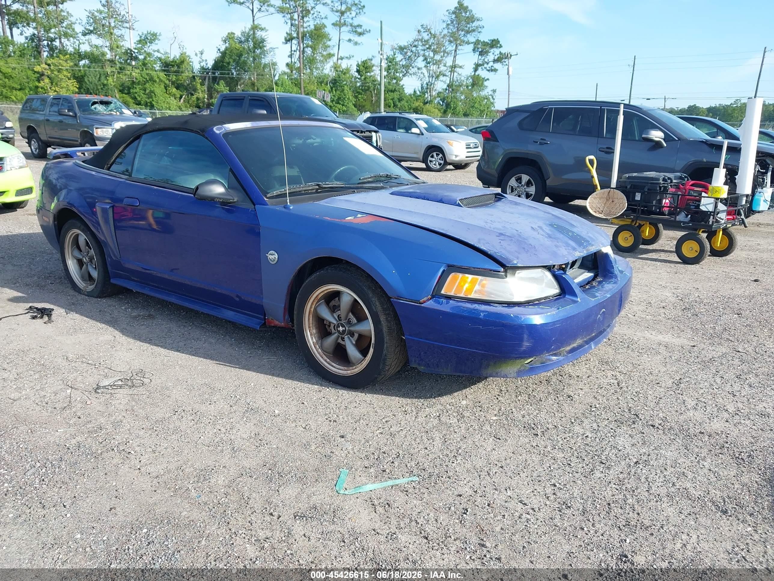2004 Ford Mustang Gt Blue vin: 1FAFP45X24F124976