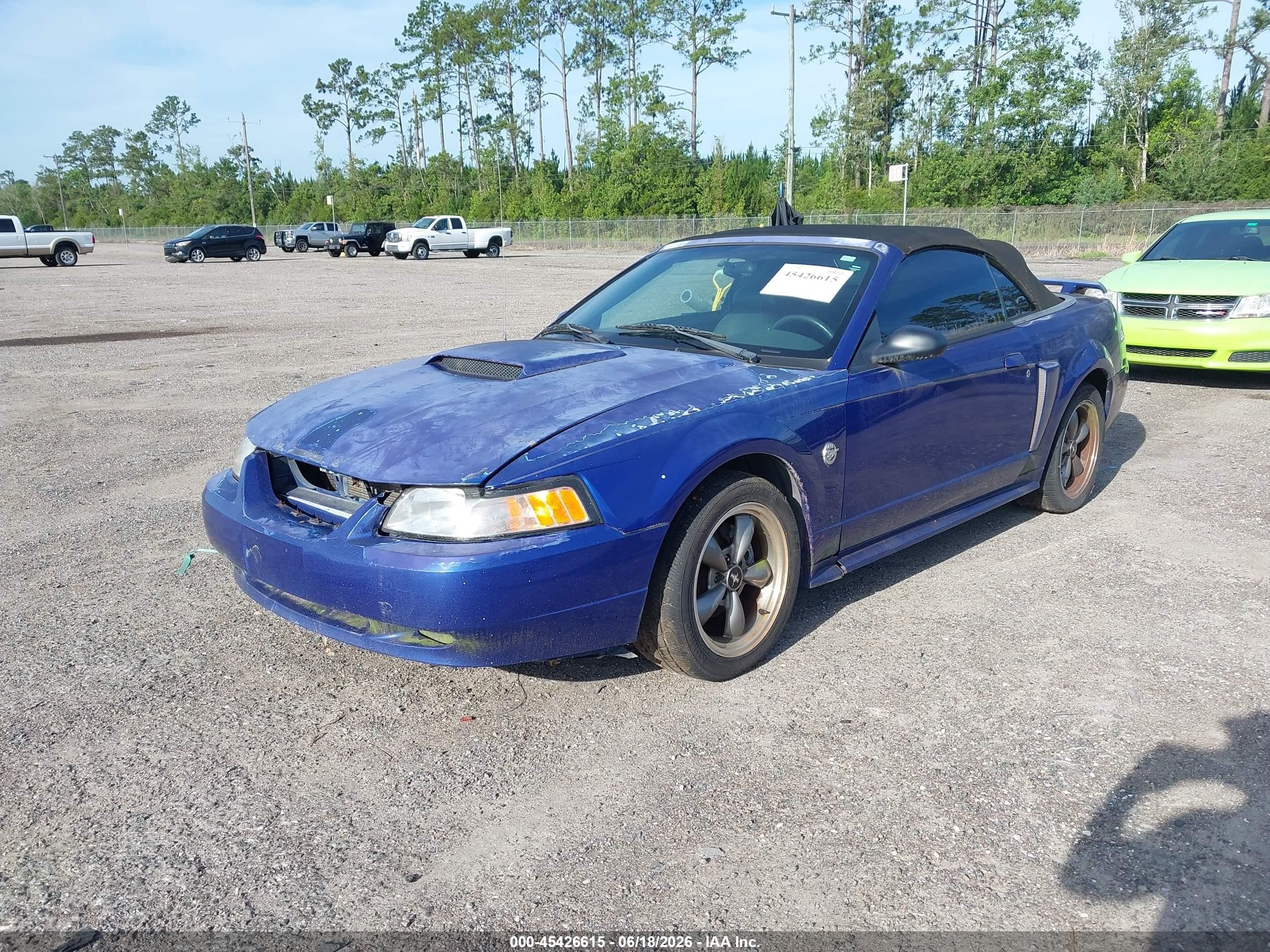 2004 Ford Mustang Gt Blue vin: 1FAFP45X24F124976