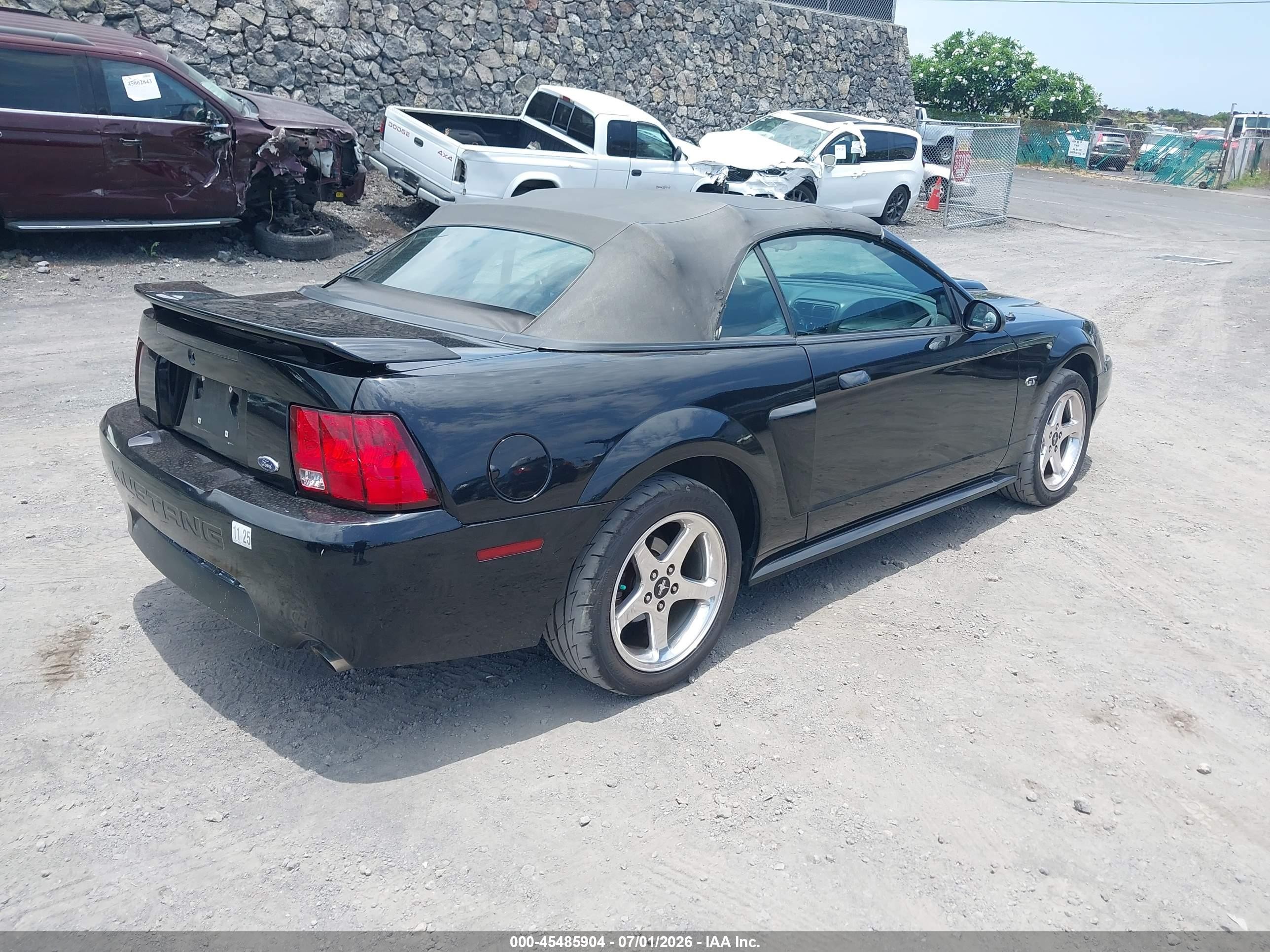 2001 Ford Mustang Gt Black vin: 1FAFP45X31F246967