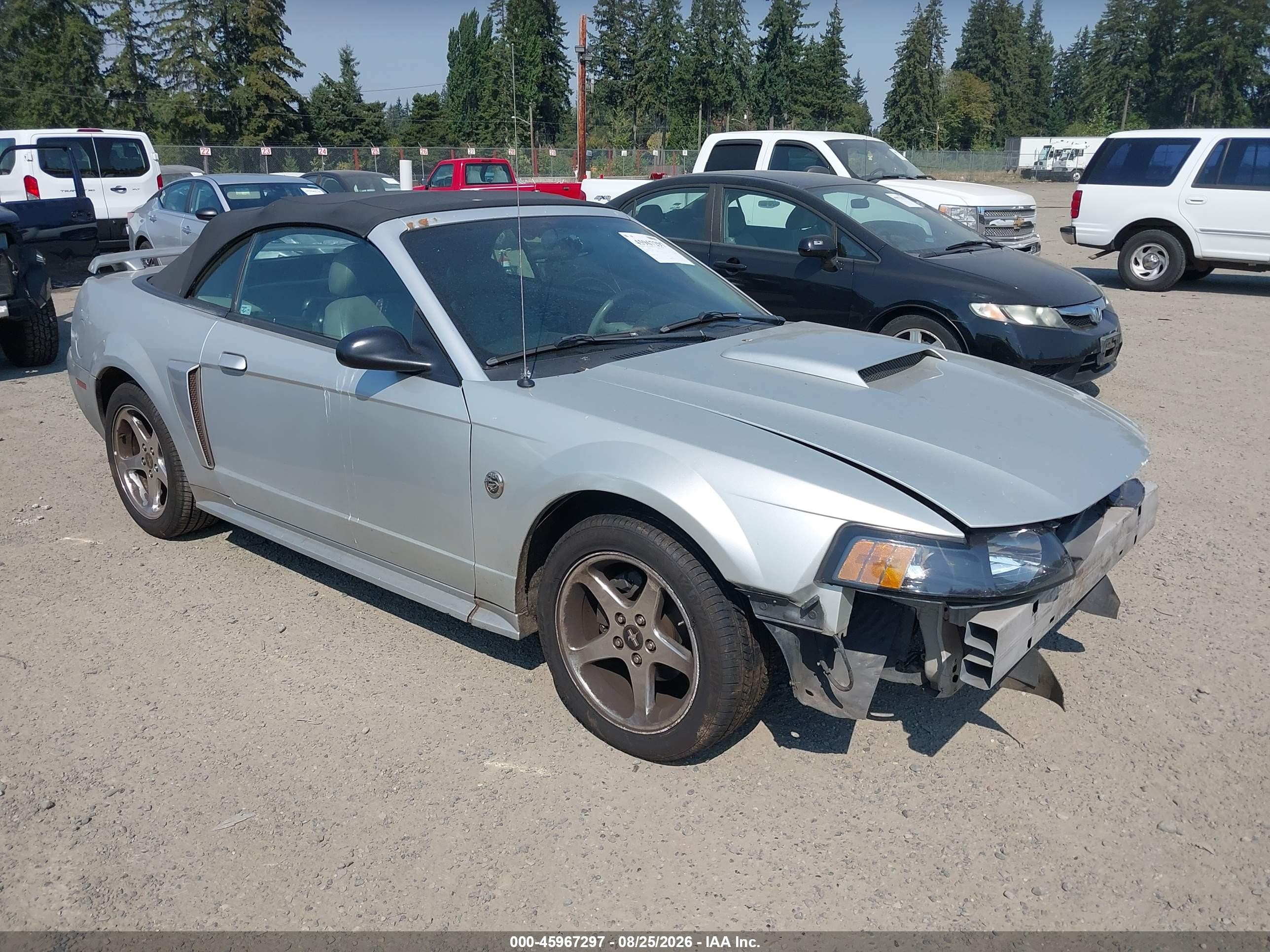 2004 Ford Mustang Gt Silver vin: 1FAFP45X34F163236