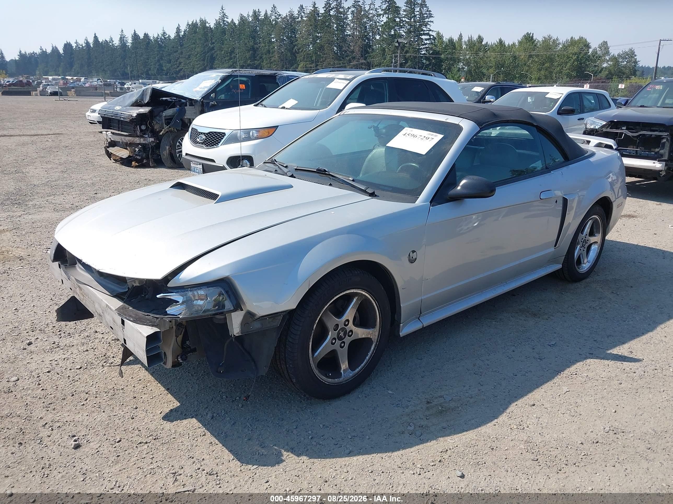 2004 Ford Mustang Gt Silver vin: 1FAFP45X34F163236