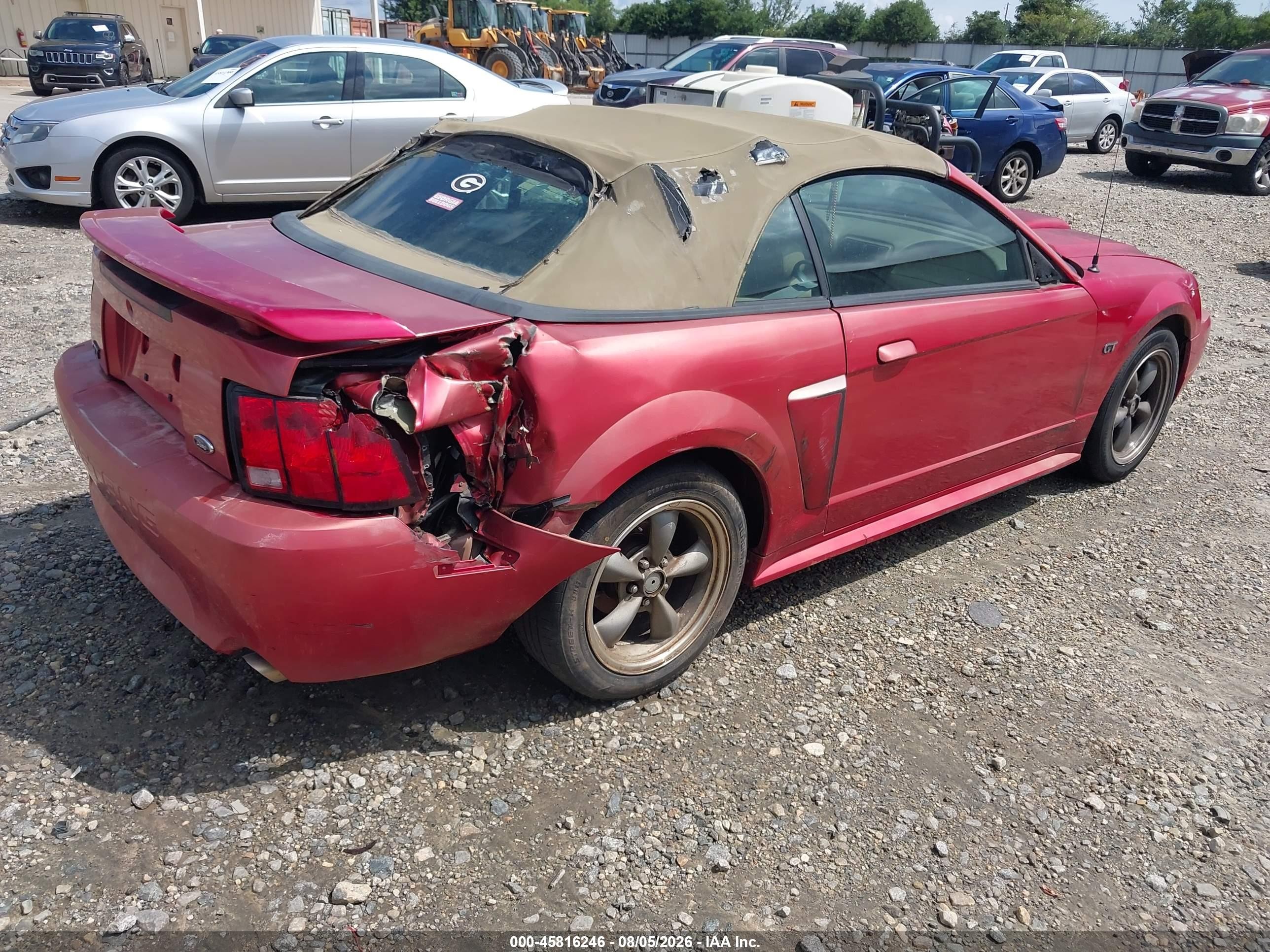 2001 Ford Mustang Gt Burgundy vin: 1FAFP45X41F129172