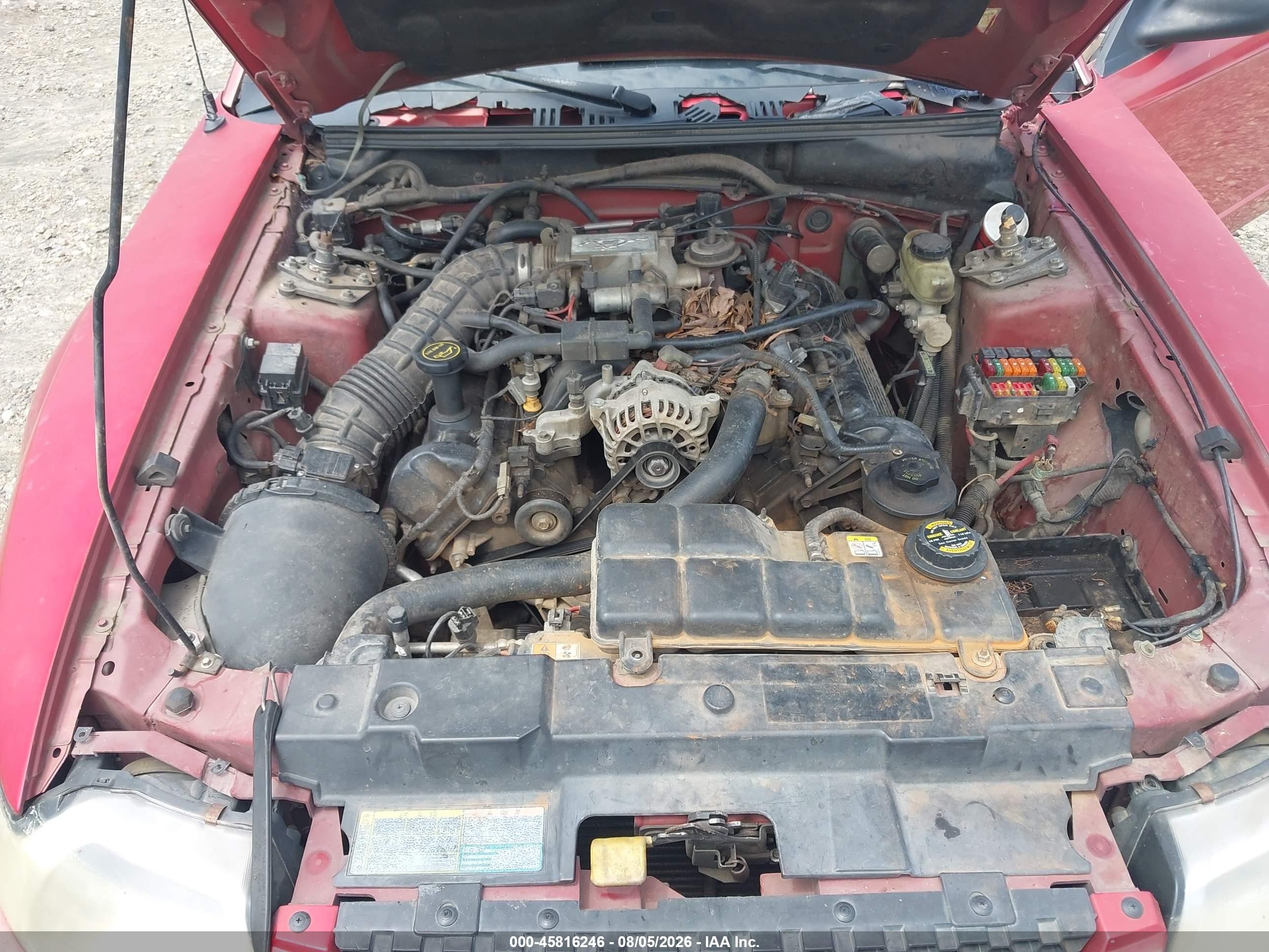 2001 Ford Mustang Gt Burgundy vin: 1FAFP45X41F129172