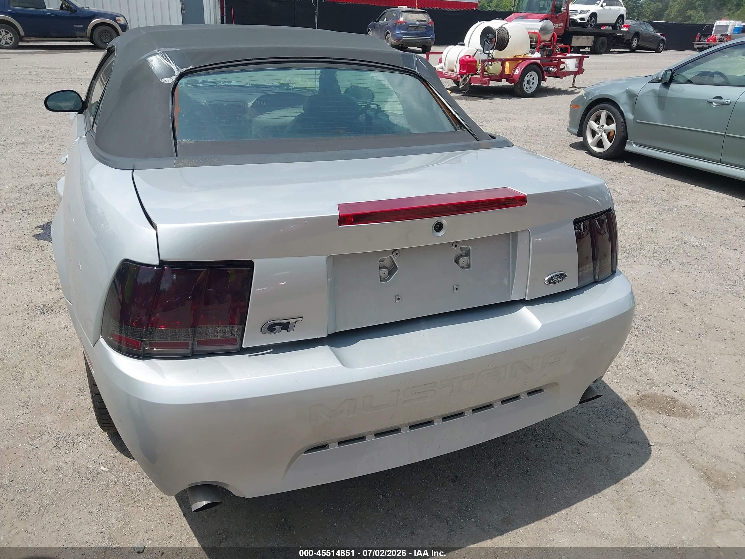 2001 Ford Mustang Gt Серебряный vin: 1FAFP45X41F160616
