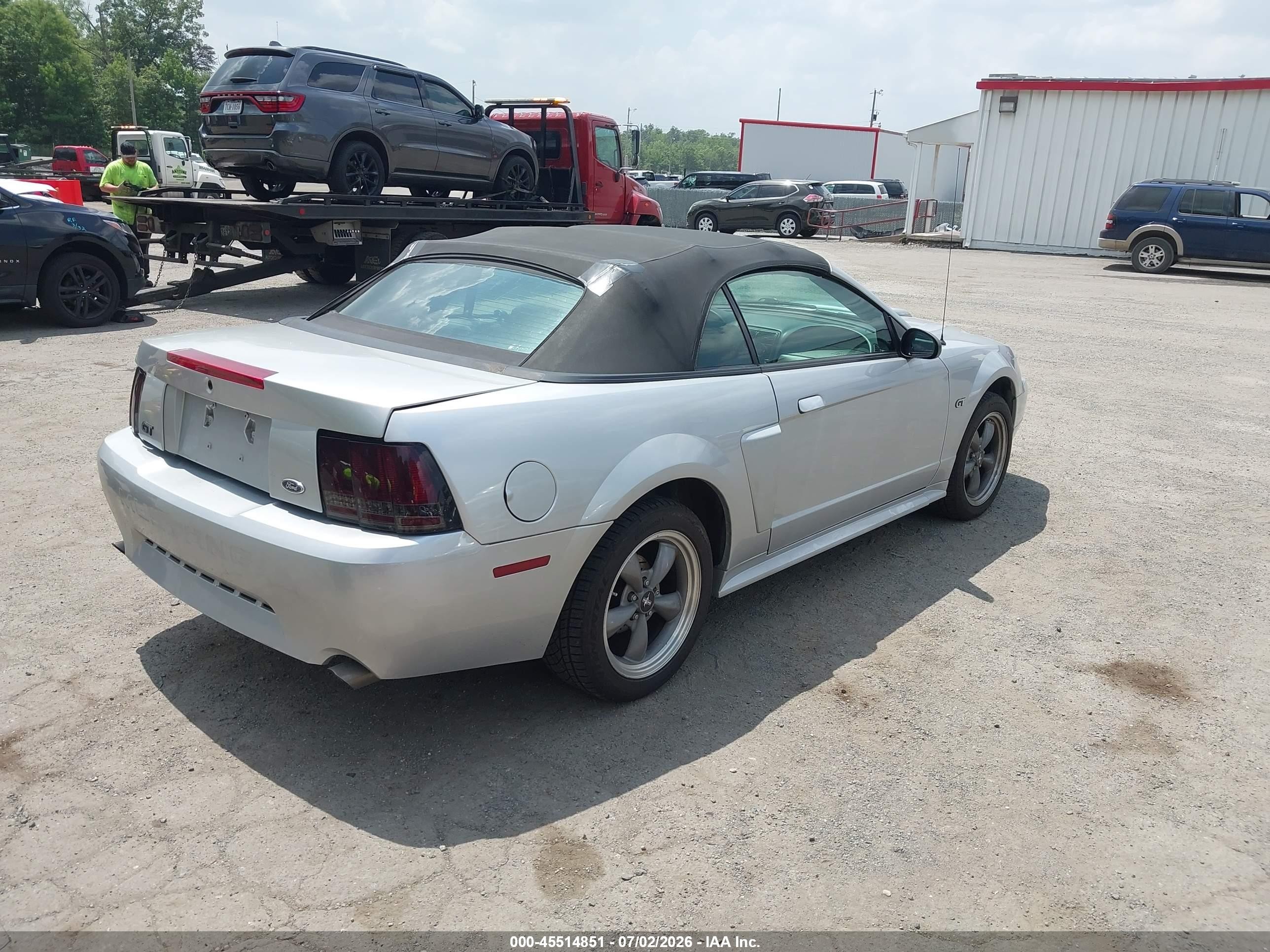 2001 Ford Mustang Gt Серебряный vin: 1FAFP45X41F160616