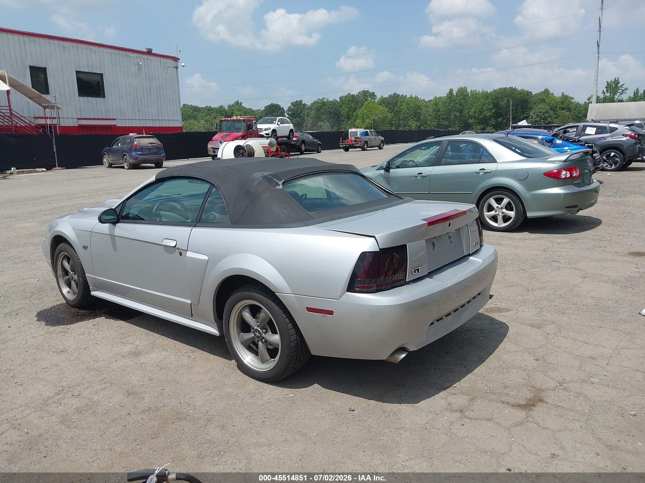 2001 Ford Mustang Gt Серебряный vin: 1FAFP45X41F160616