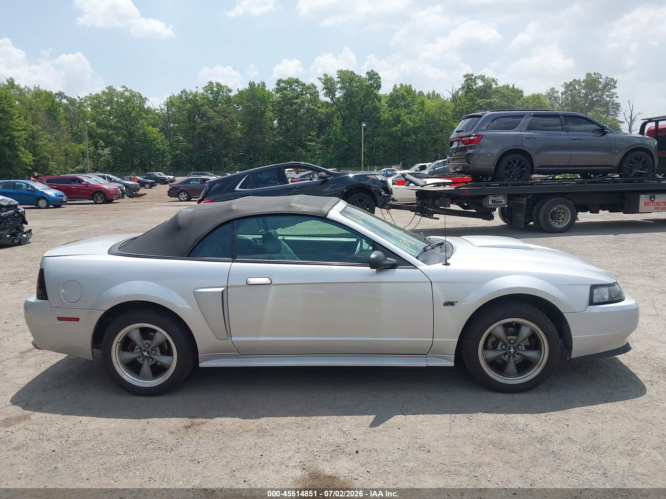 2001 Ford Mustang Gt Серебряный vin: 1FAFP45X41F160616