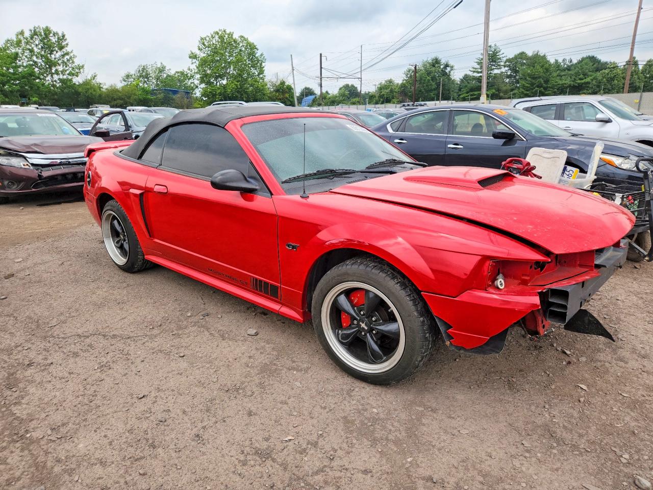 2003 Ford Mustang Gt Red vin: 1FAFP45X43F406230