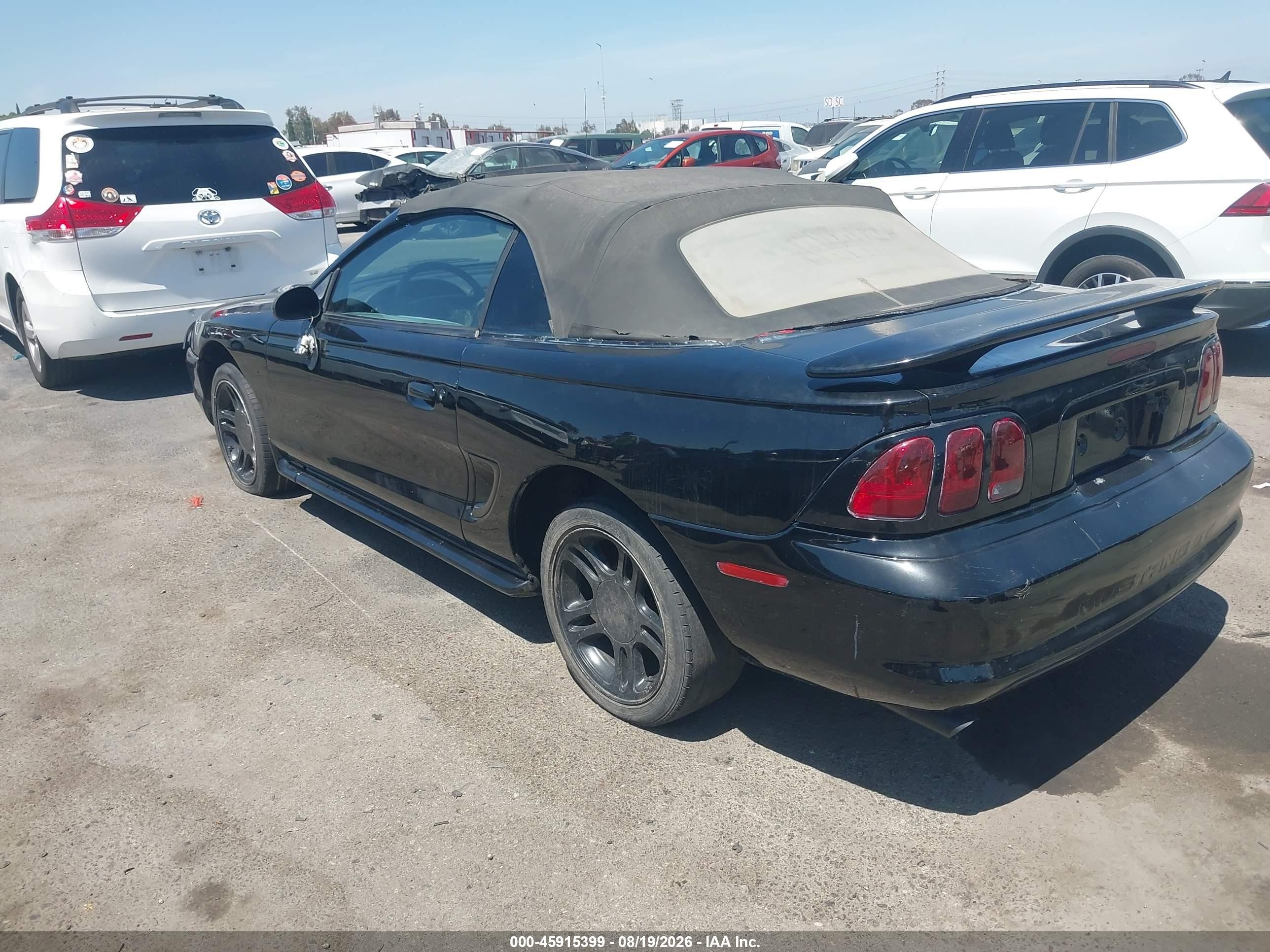 1998 Ford Mustang Gt Black vin: 1FAFP45X4WF236343