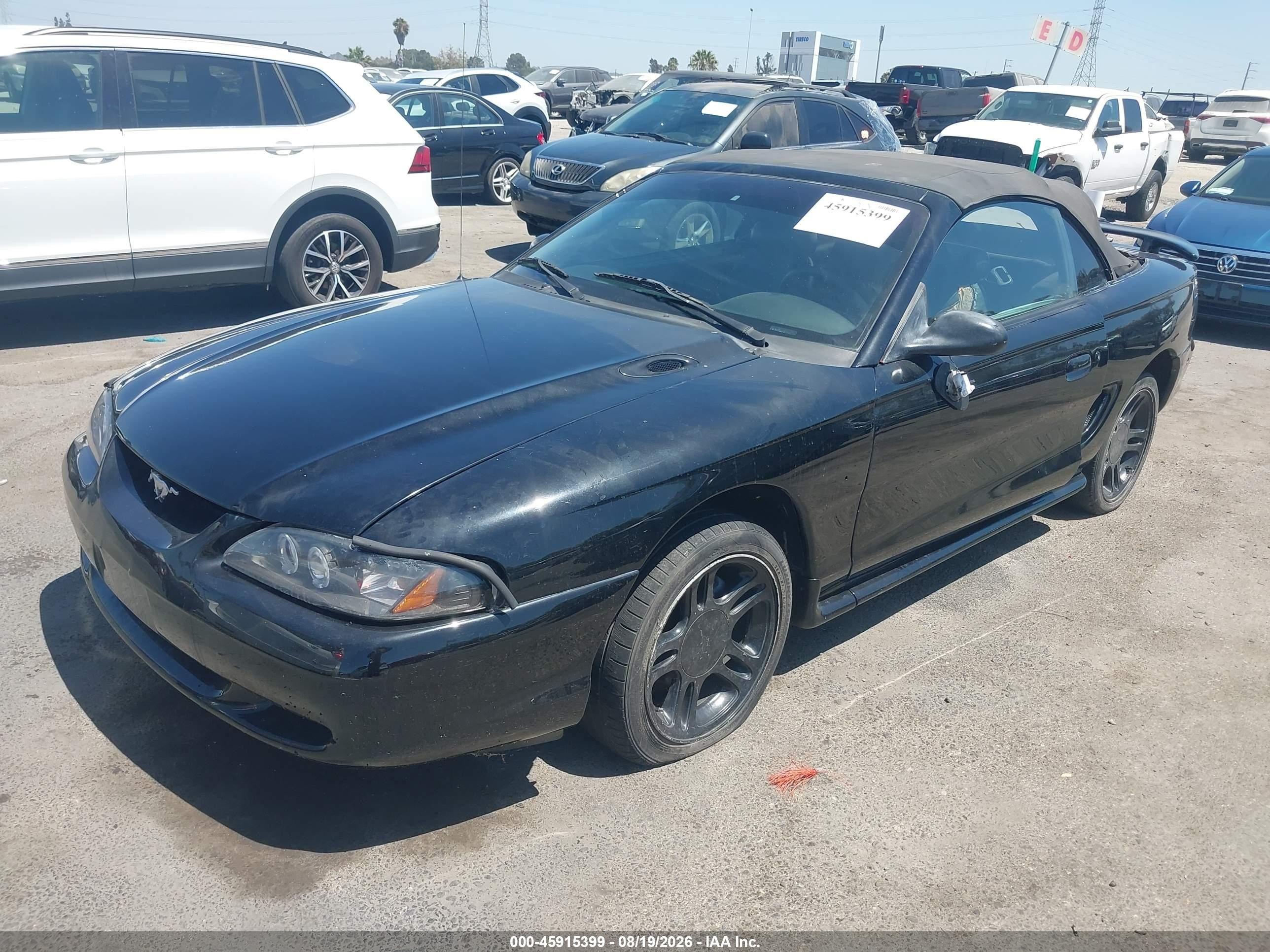 1998 Ford Mustang Gt Black vin: 1FAFP45X4WF236343