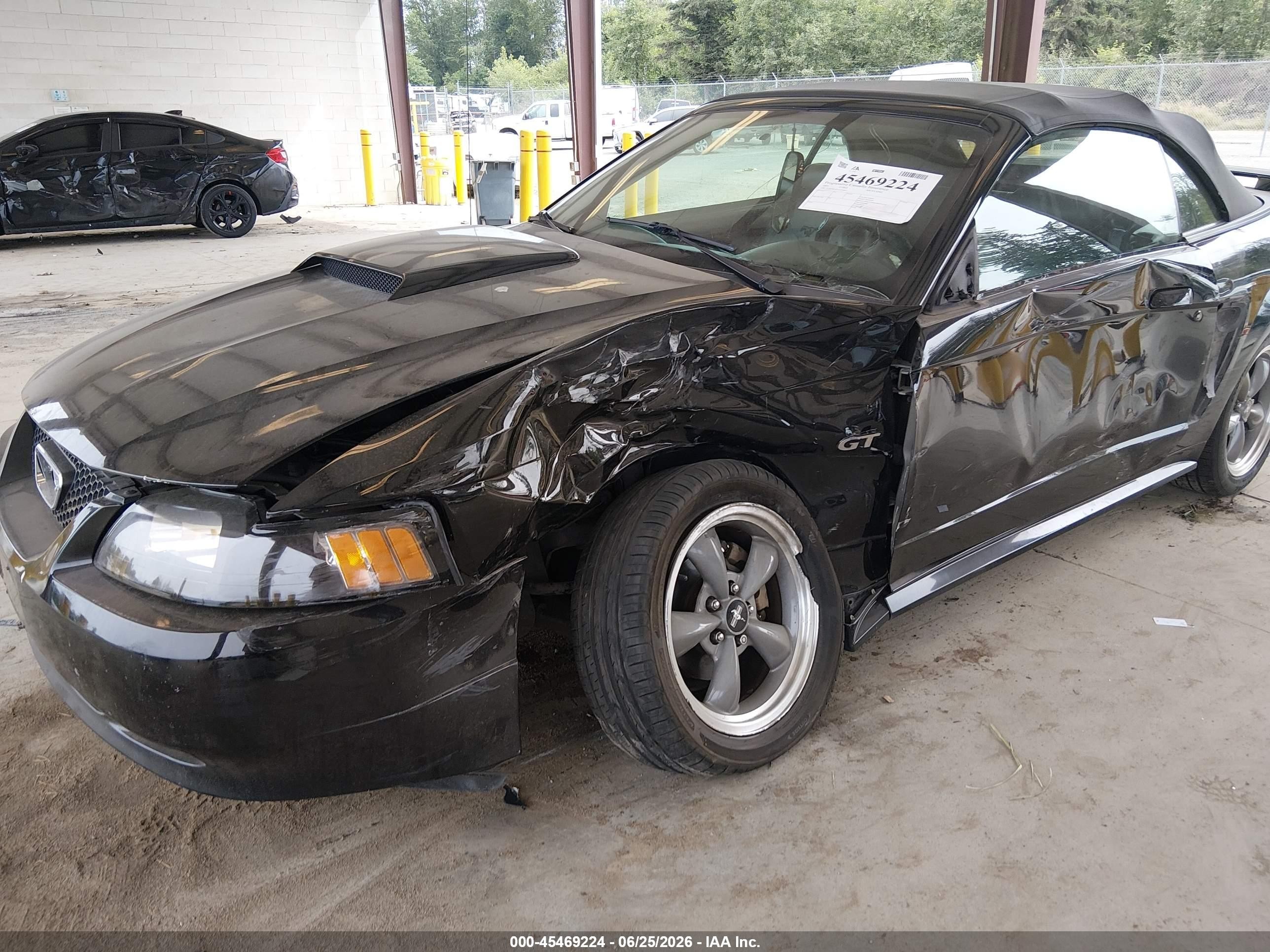 2001 Ford Mustang Gt Black vin: 1FAFP45X51F223853