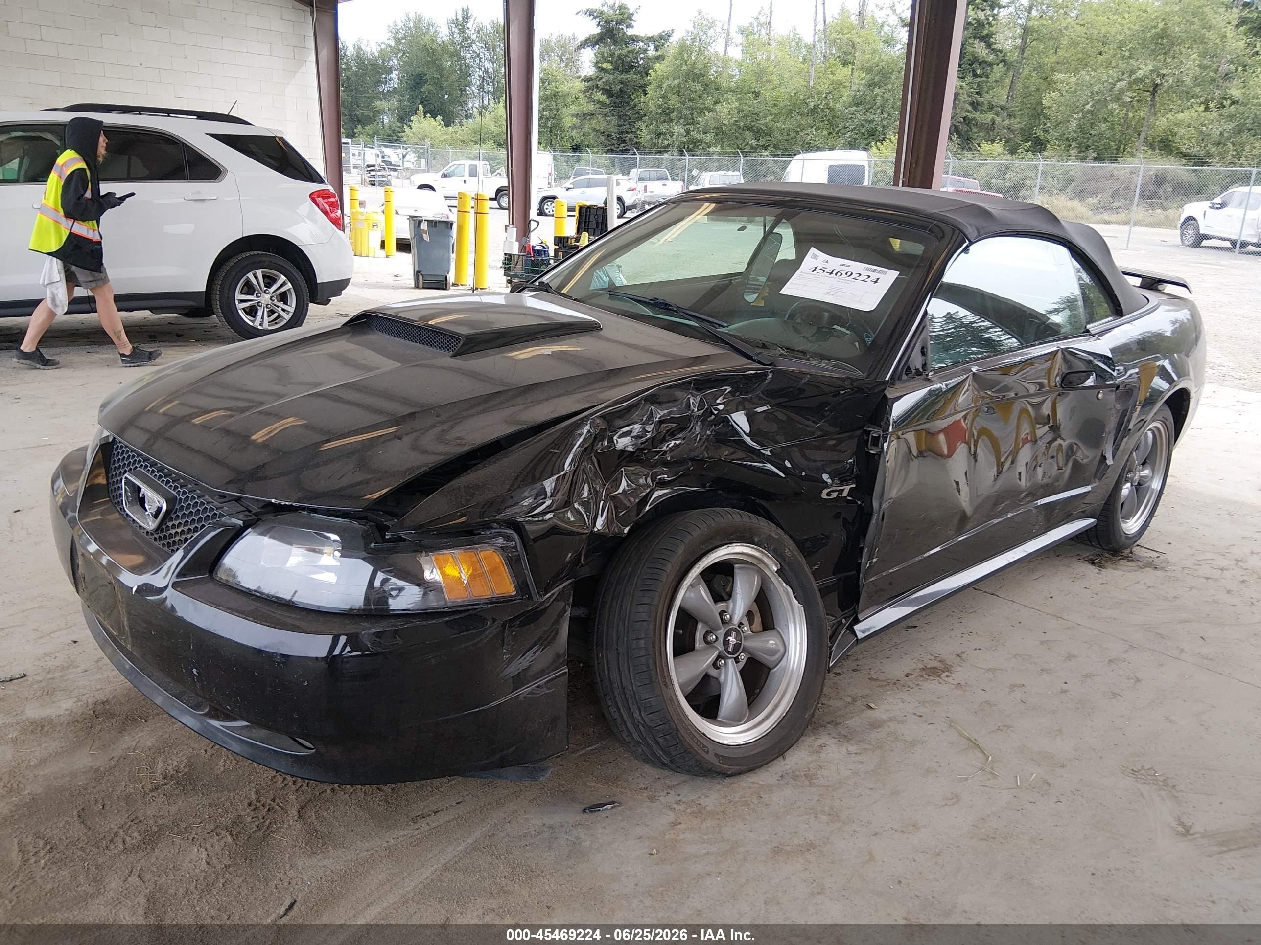 2001 Ford Mustang Gt Black vin: 1FAFP45X51F223853