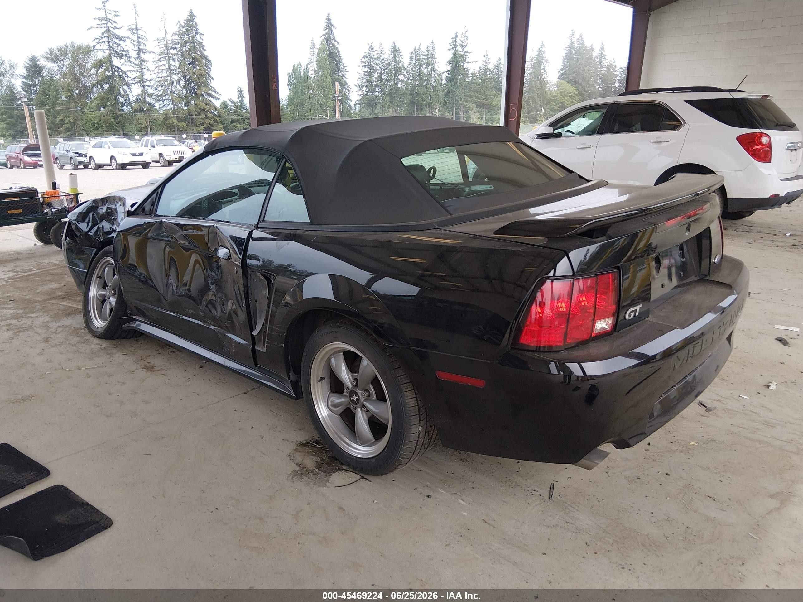 2001 Ford Mustang Gt Black vin: 1FAFP45X51F223853