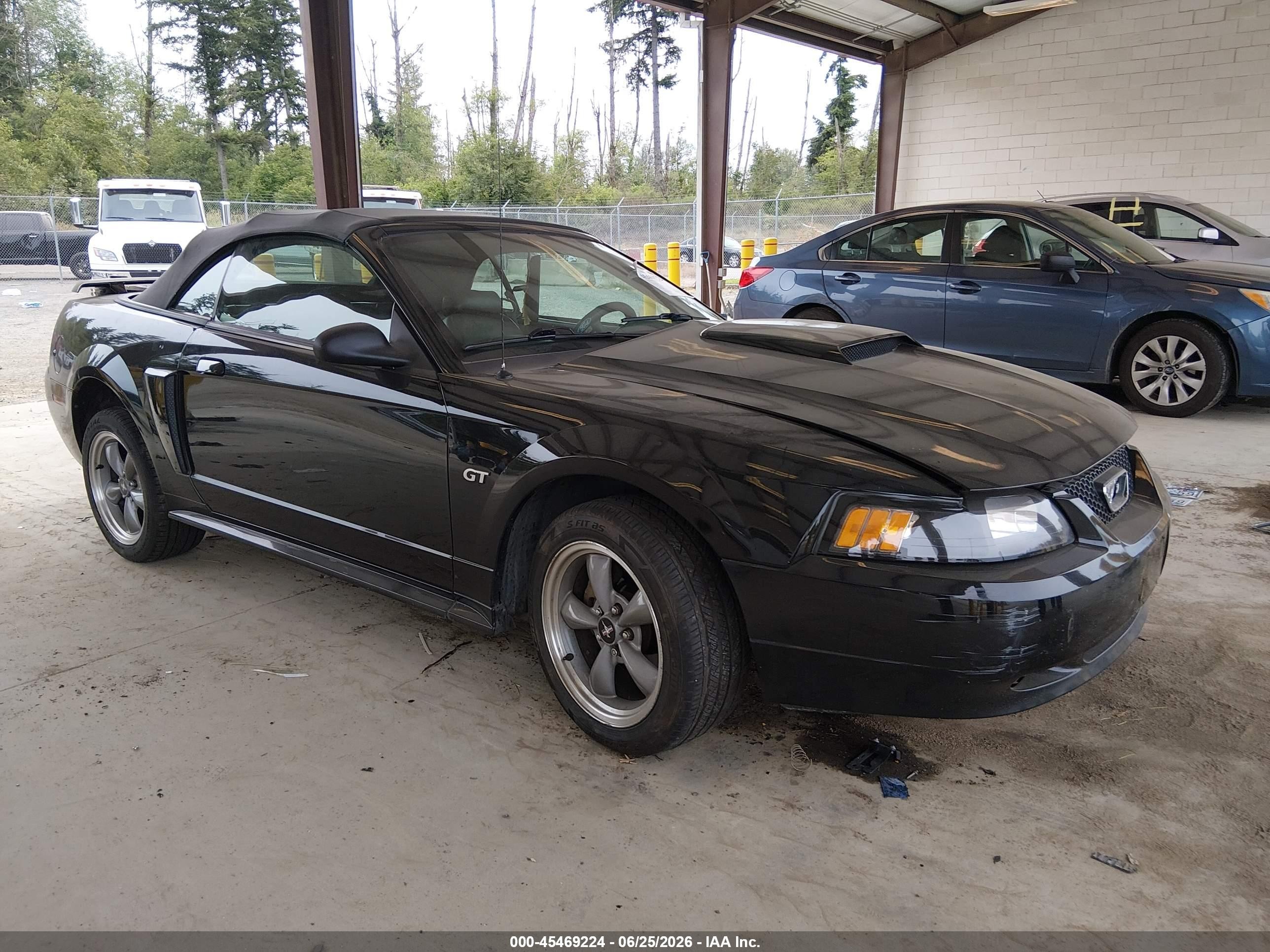 2001 Ford Mustang Gt Black vin: 1FAFP45X51F223853