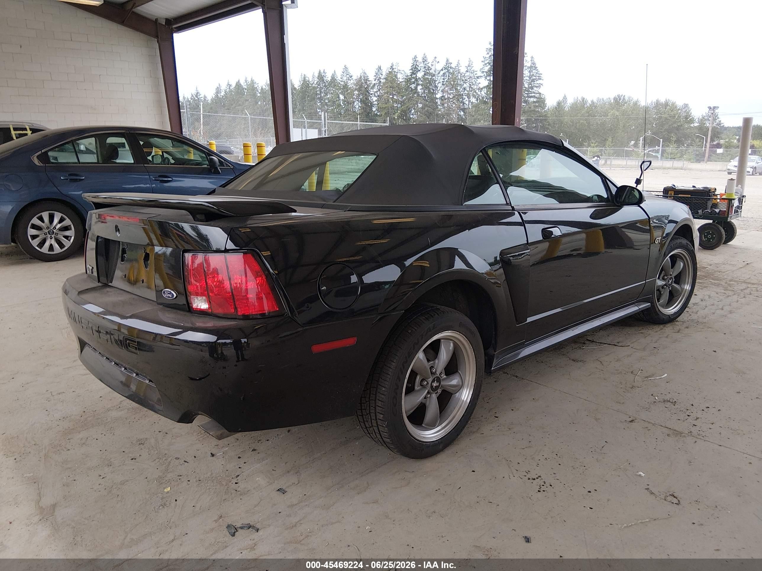 2001 Ford Mustang Gt Black vin: 1FAFP45X51F223853