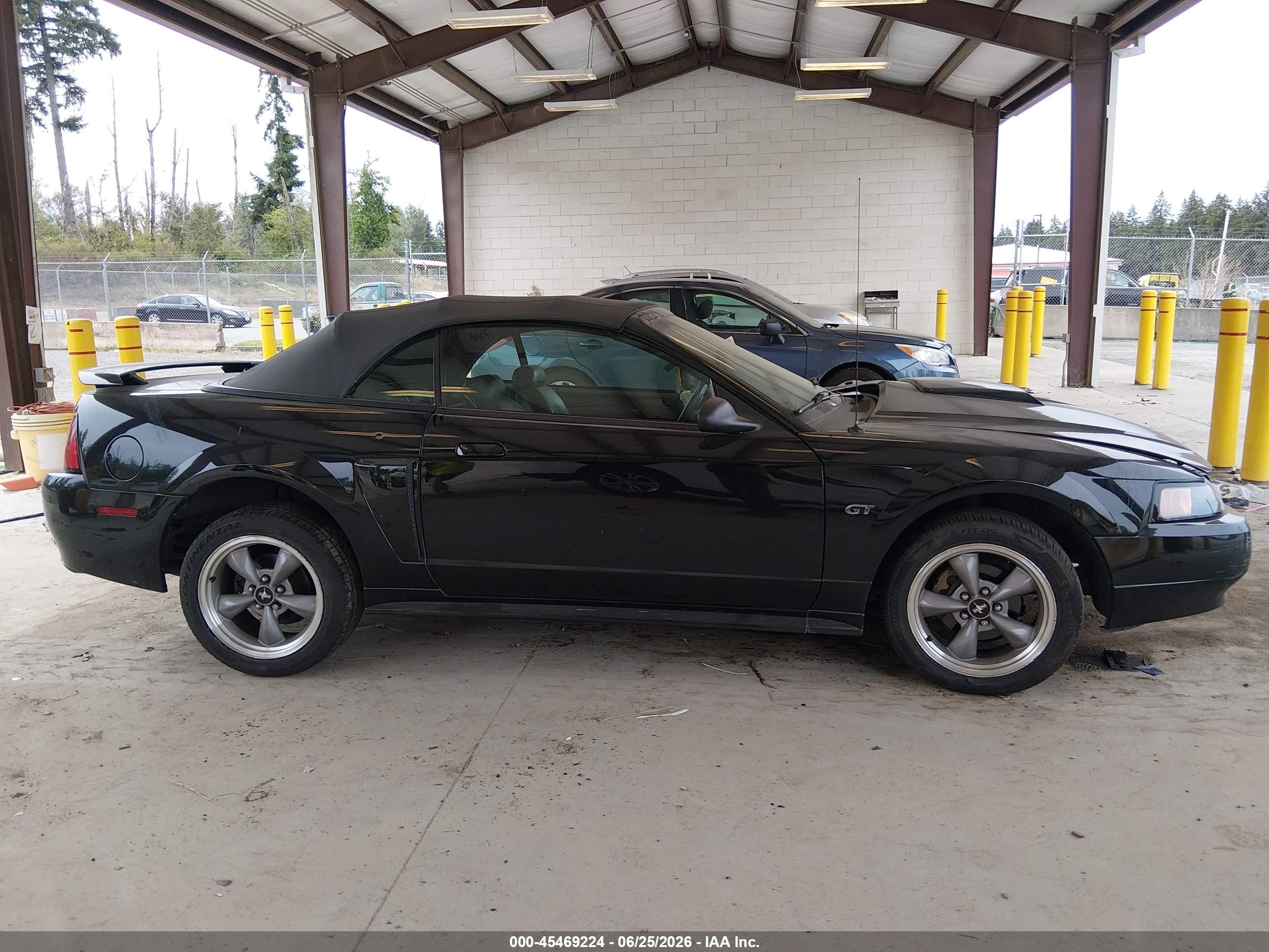 2001 Ford Mustang Gt Black vin: 1FAFP45X51F223853