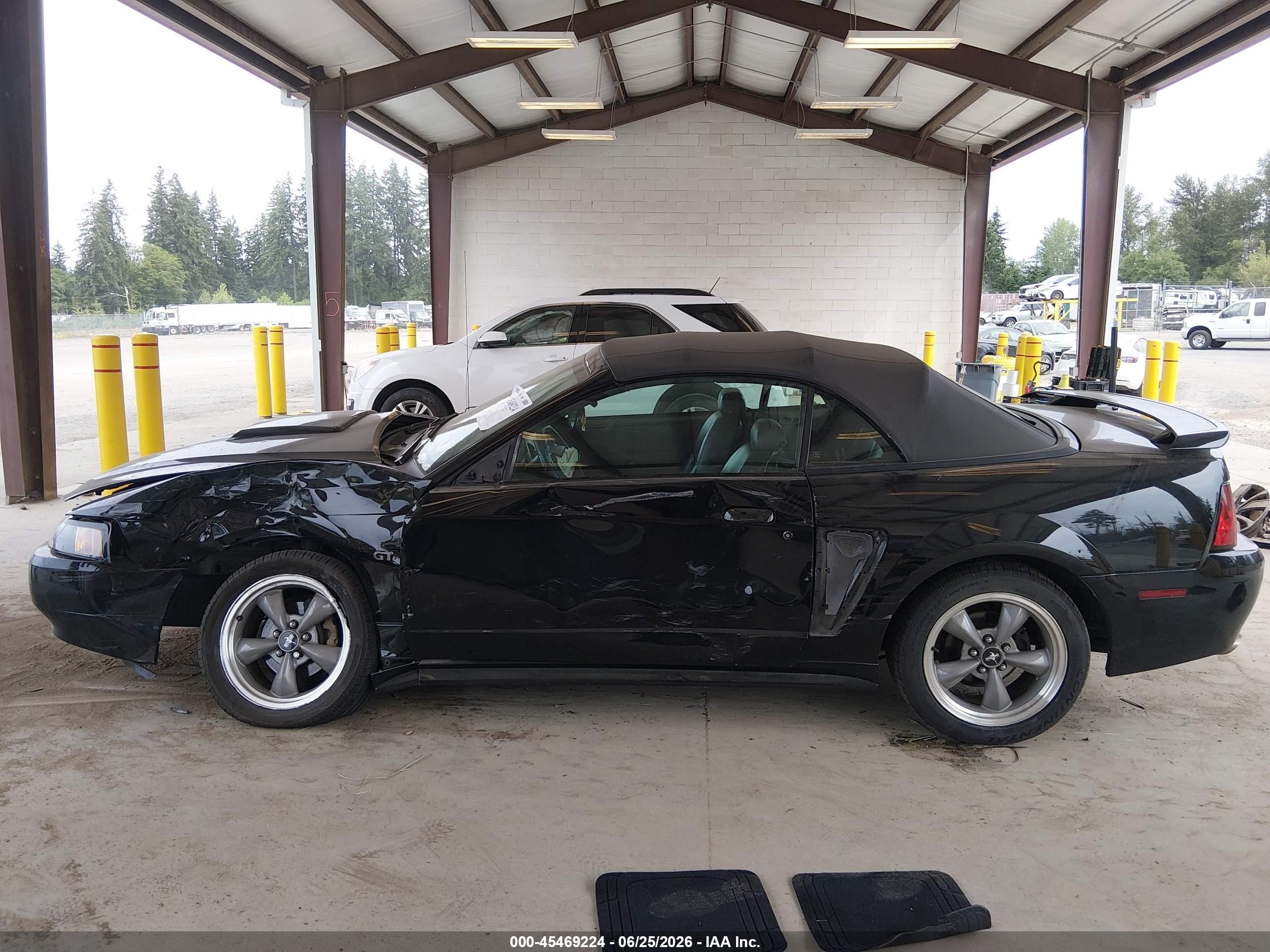 2001 Ford Mustang Gt Black vin: 1FAFP45X51F223853