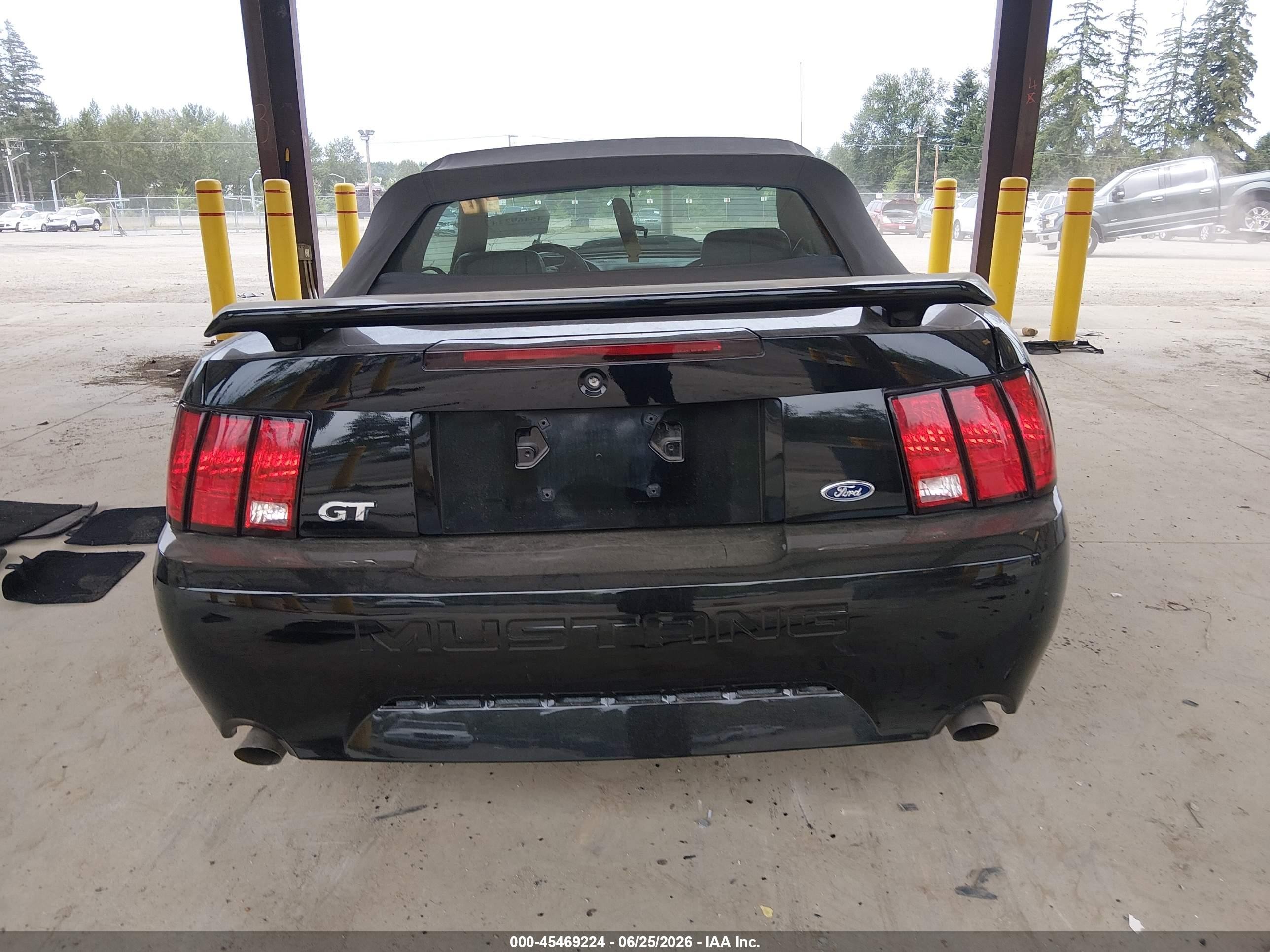 2001 Ford Mustang Gt Black vin: 1FAFP45X51F223853