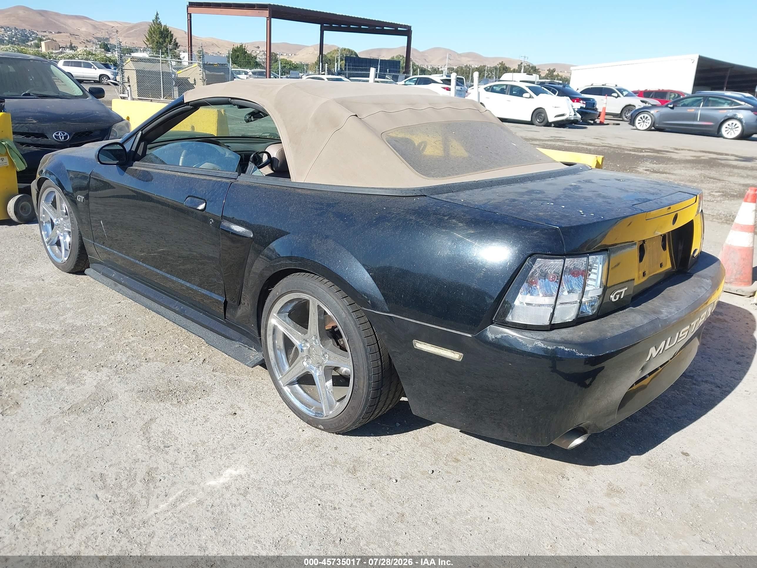 2003 Ford Mustang Gt Black vin: 1FAFP45X53F318223