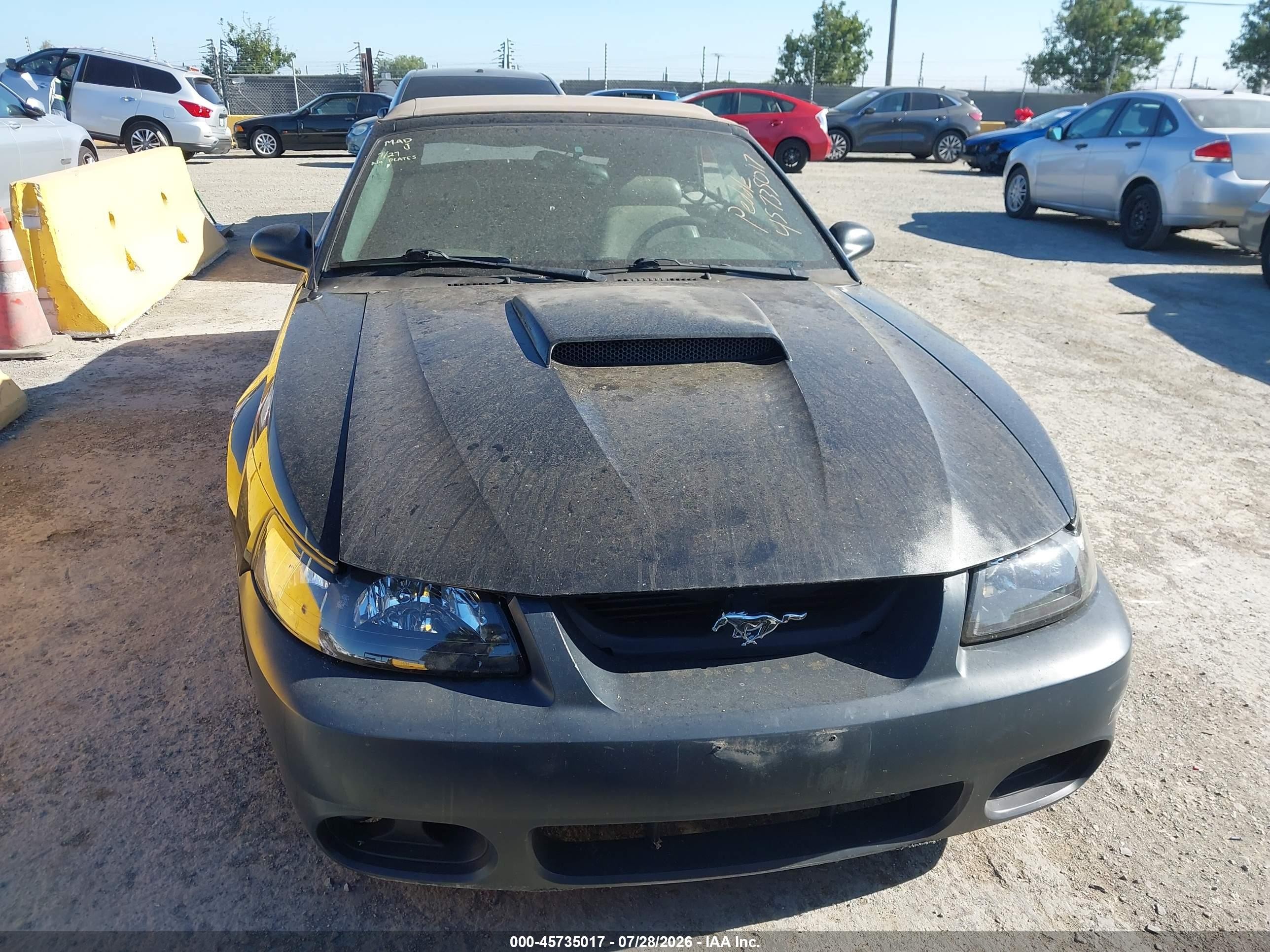 2003 Ford Mustang Gt Black vin: 1FAFP45X53F318223