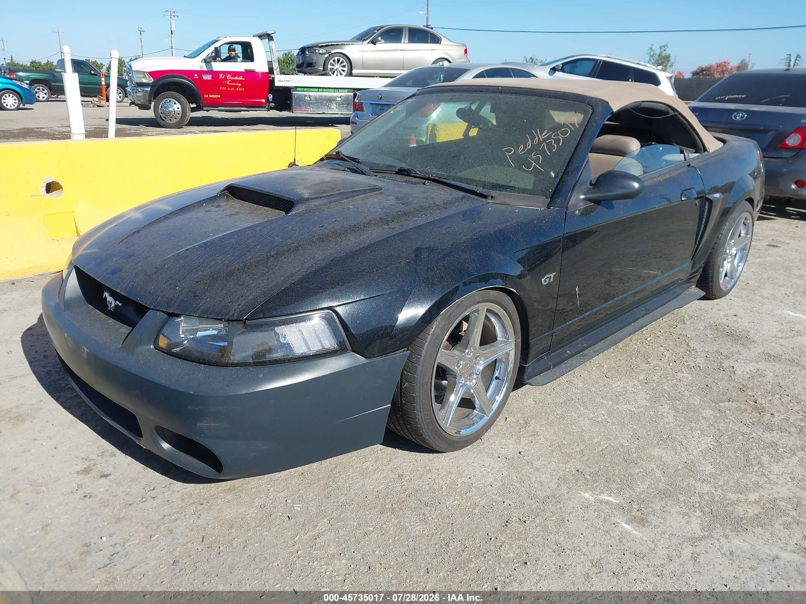 2003 Ford Mustang Gt Black vin: 1FAFP45X53F318223