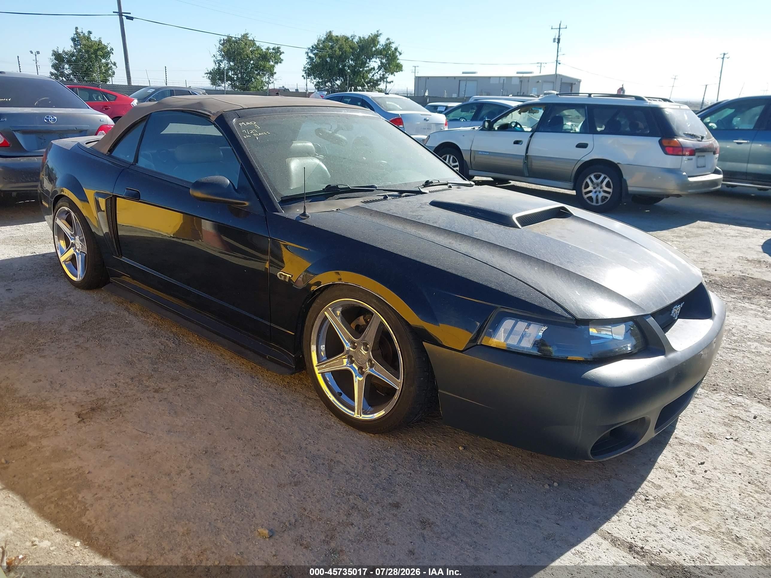 2003 Ford Mustang Gt Черный vin: 1FAFP45X53F318223