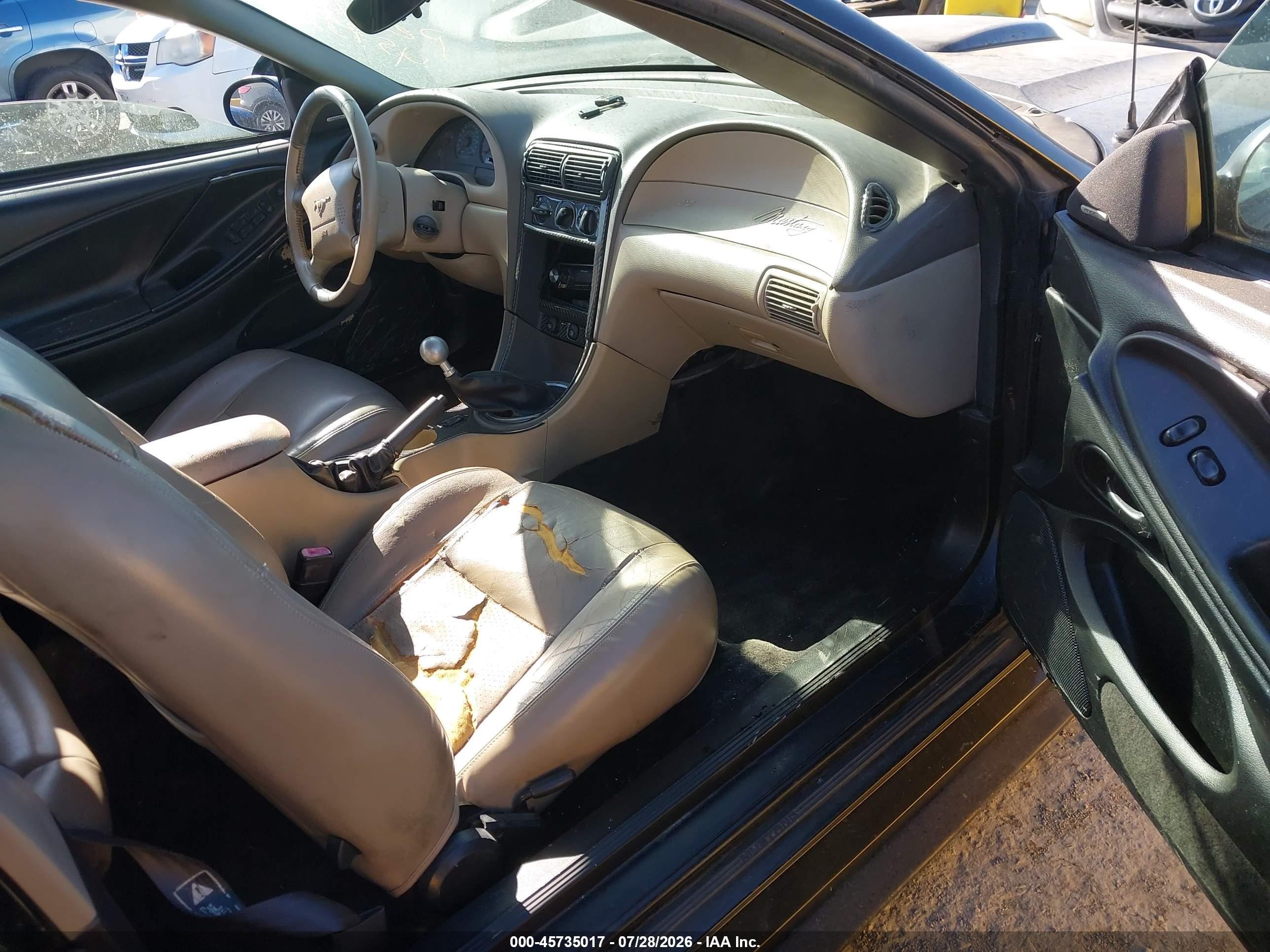 2003 Ford Mustang Gt Black vin: 1FAFP45X53F318223
