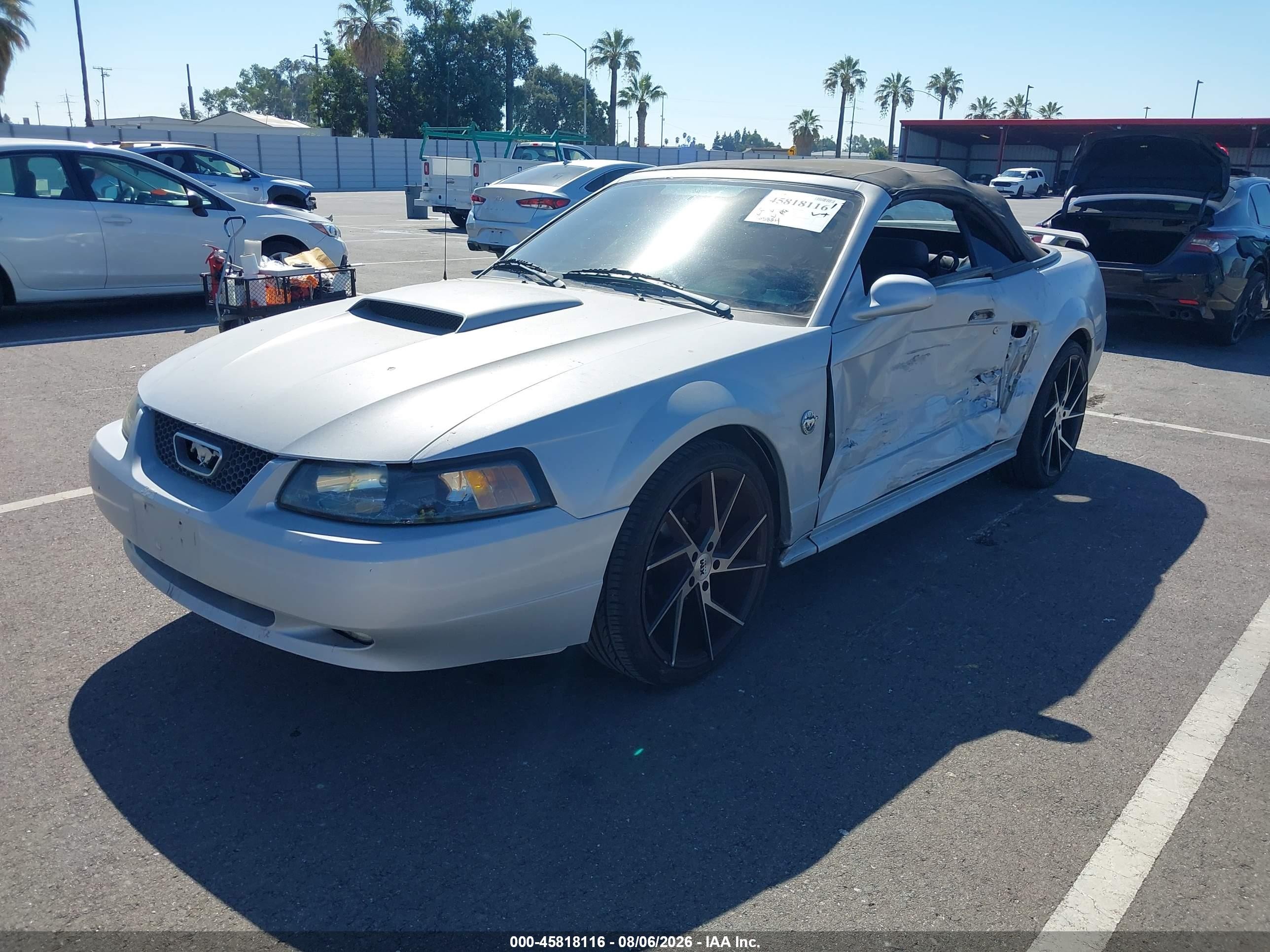 2004 Ford Mustang Gt Серебряный vin: 1FAFP45X54F240656