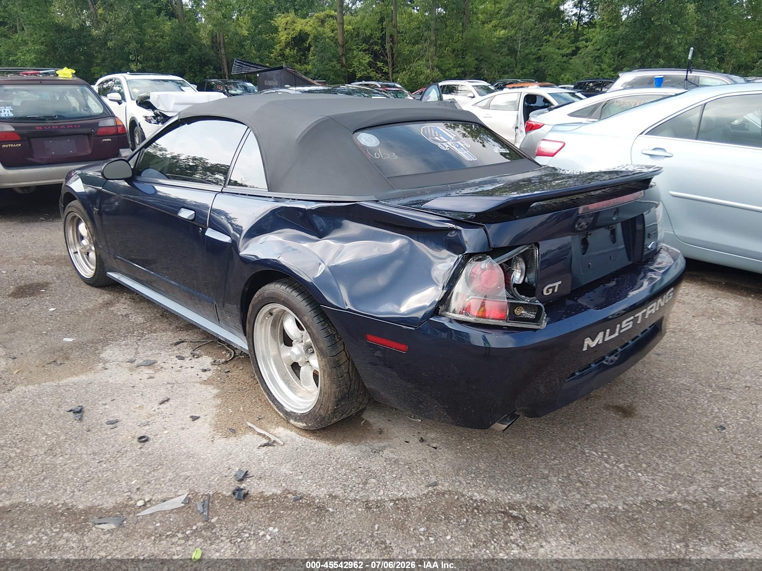 2001 Ford Mustang Gt Blue vin: 1FAFP45X61F165820