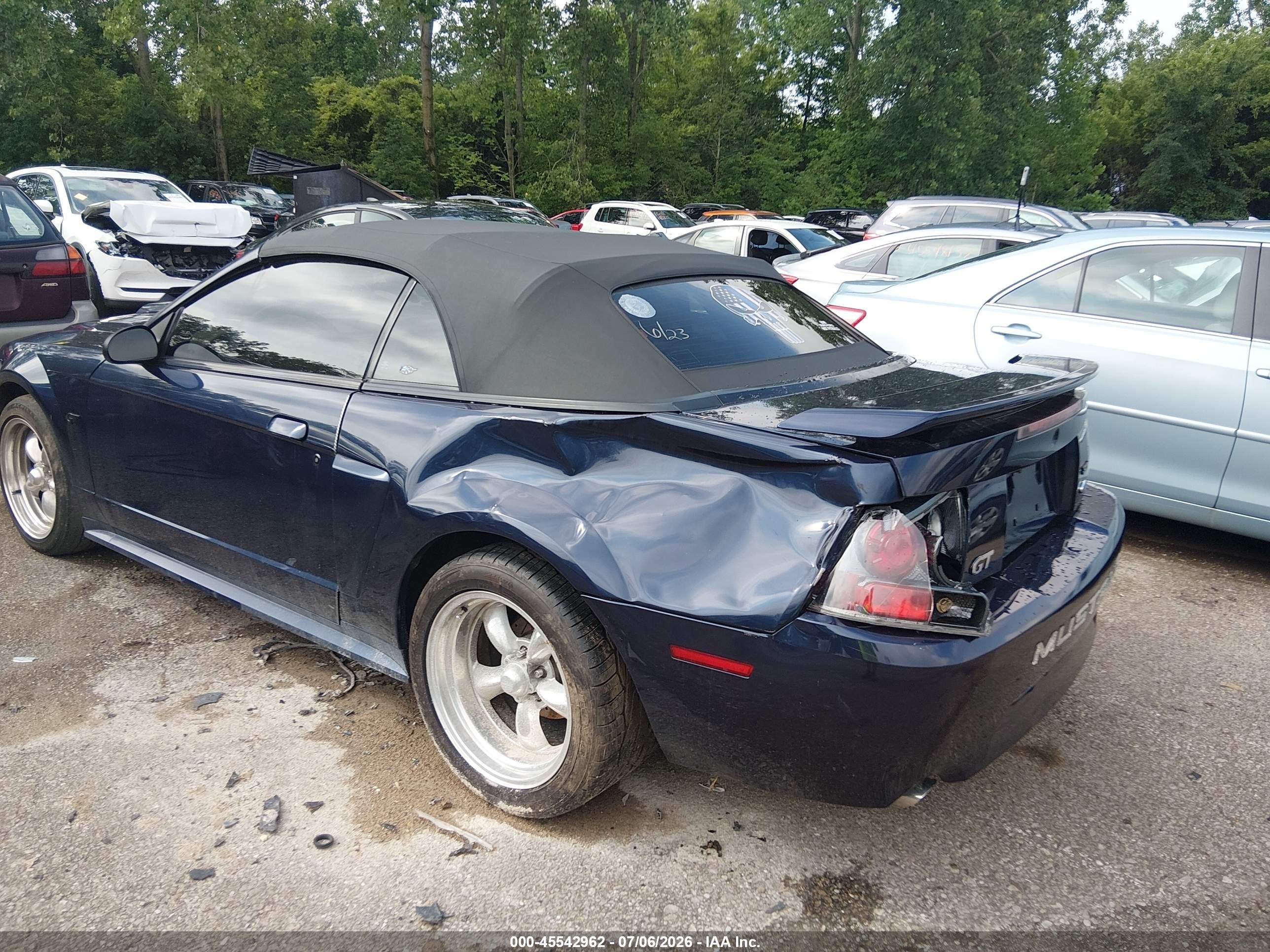 2001 Ford Mustang Gt Blue vin: 1FAFP45X61F165820