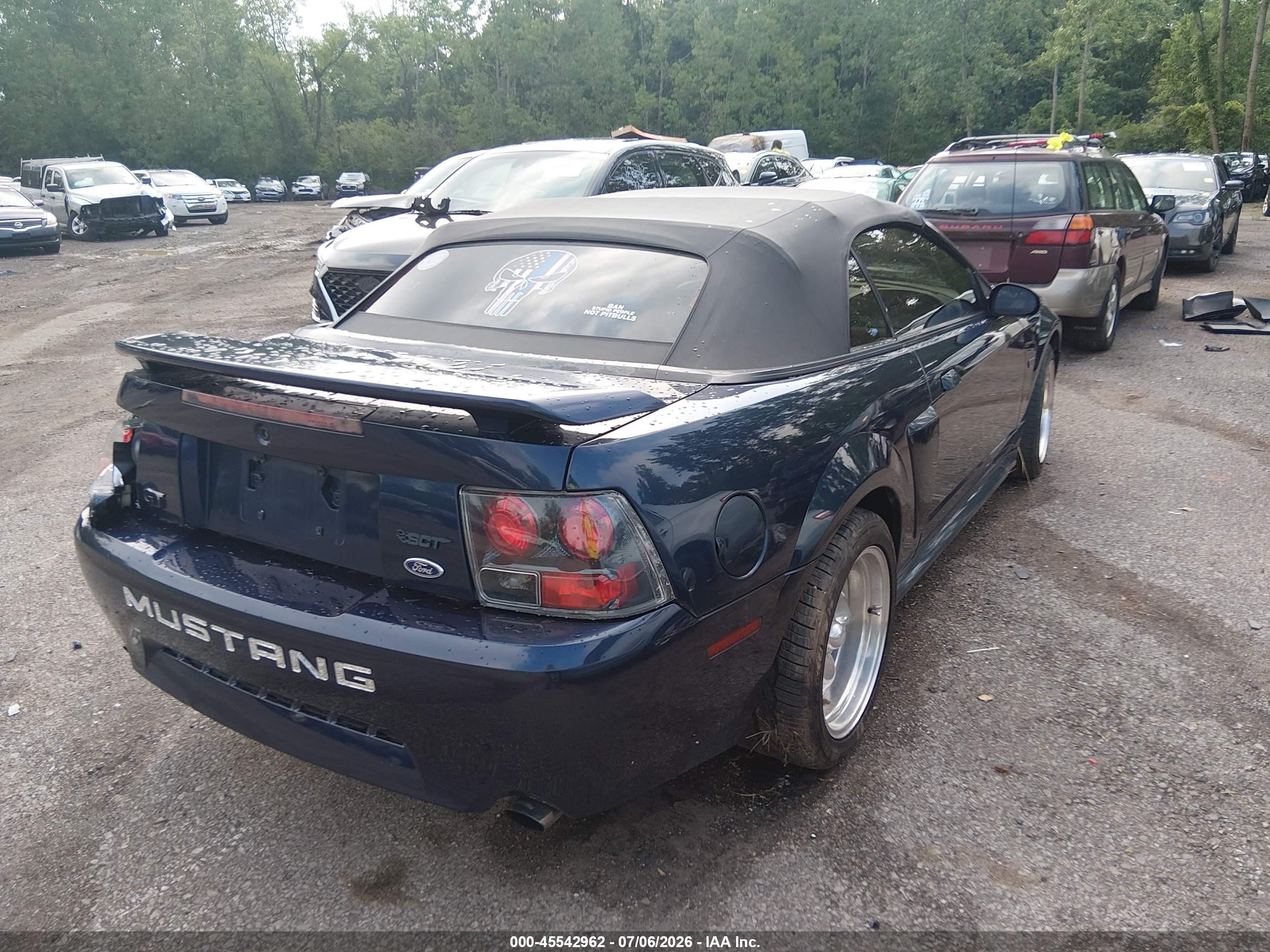 2001 Ford Mustang Gt Blue vin: 1FAFP45X61F165820