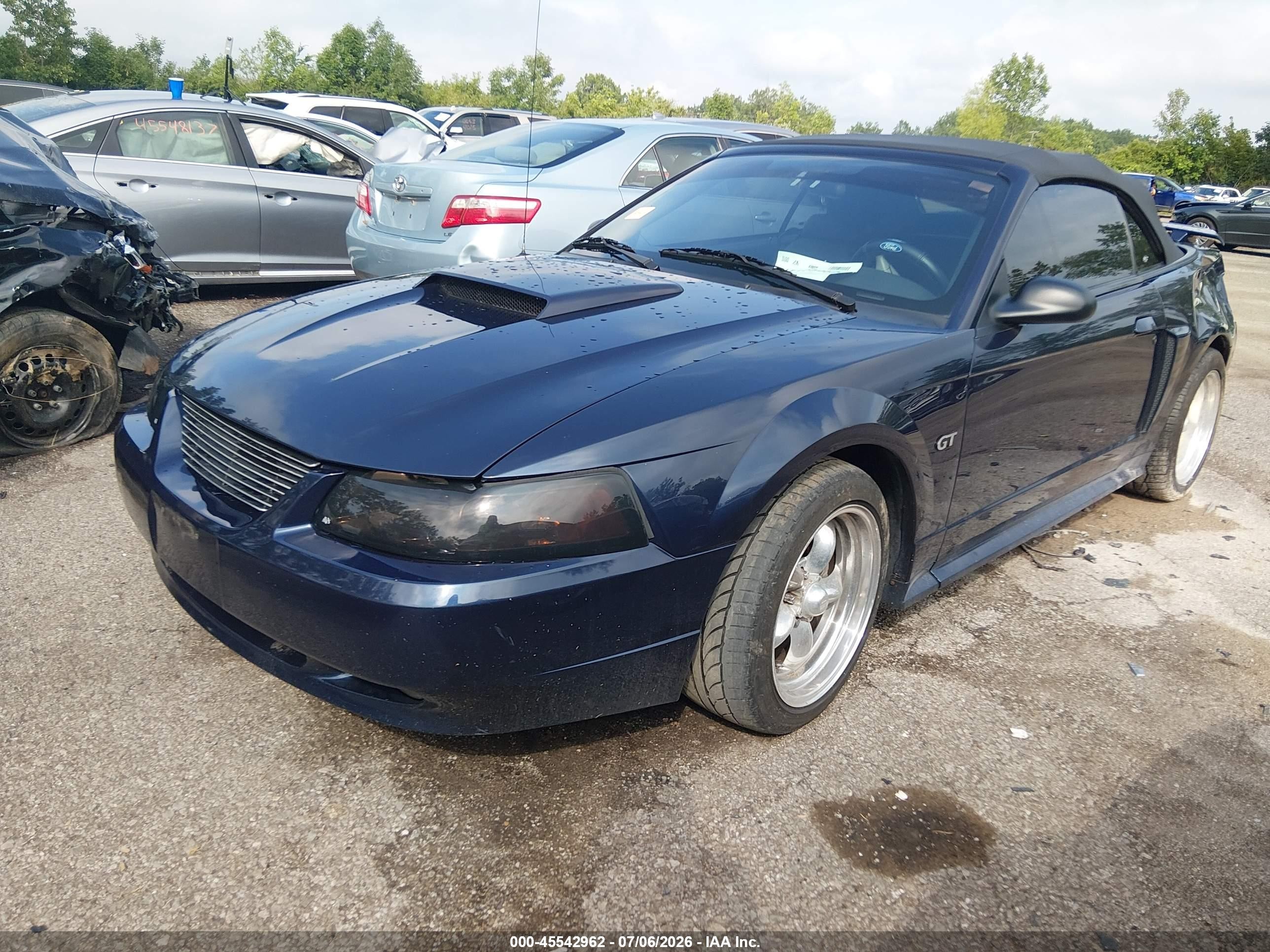 2001 Ford Mustang Gt Blue vin: 1FAFP45X61F165820