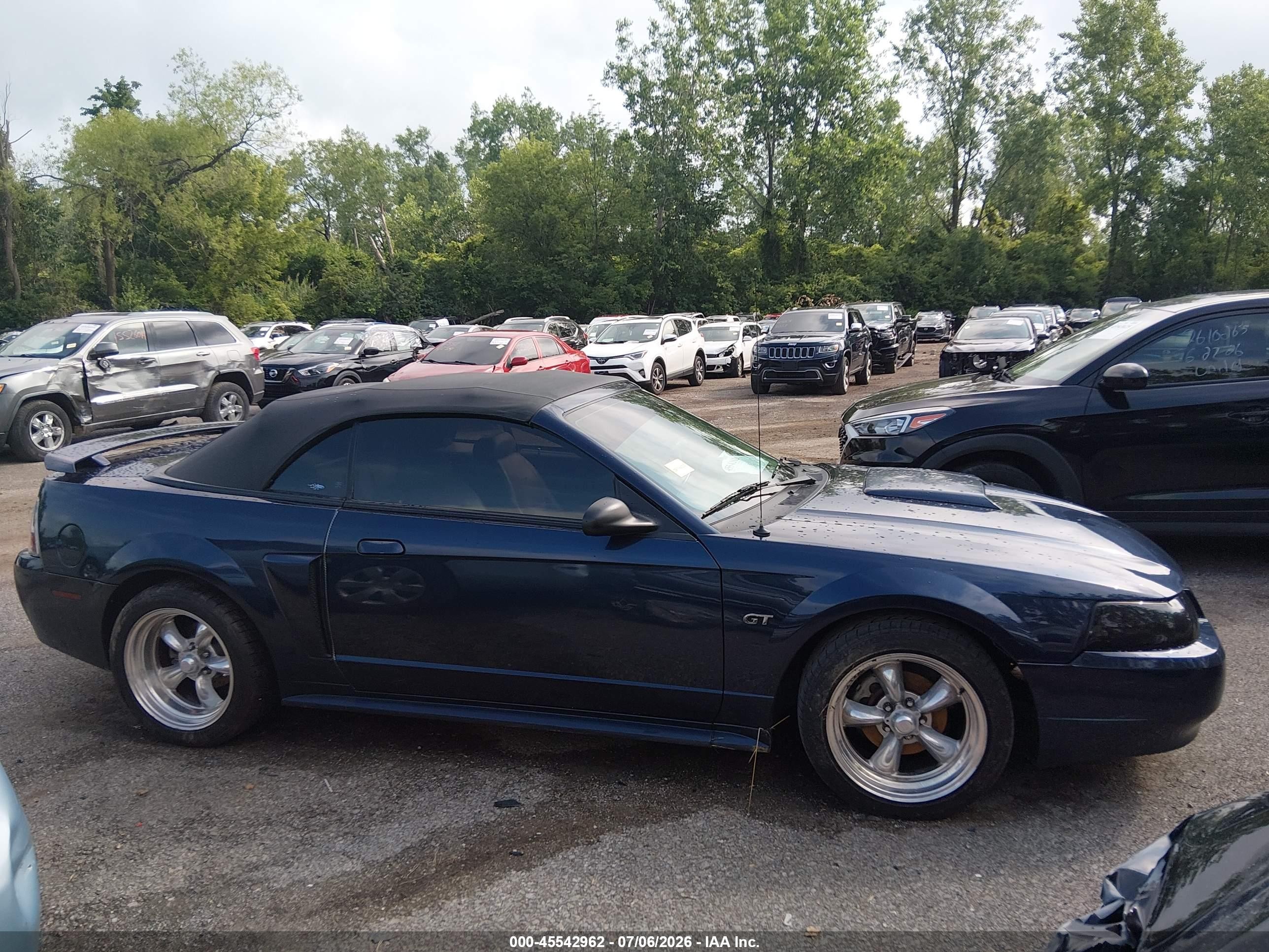 2001 Ford Mustang Gt Blue vin: 1FAFP45X61F165820